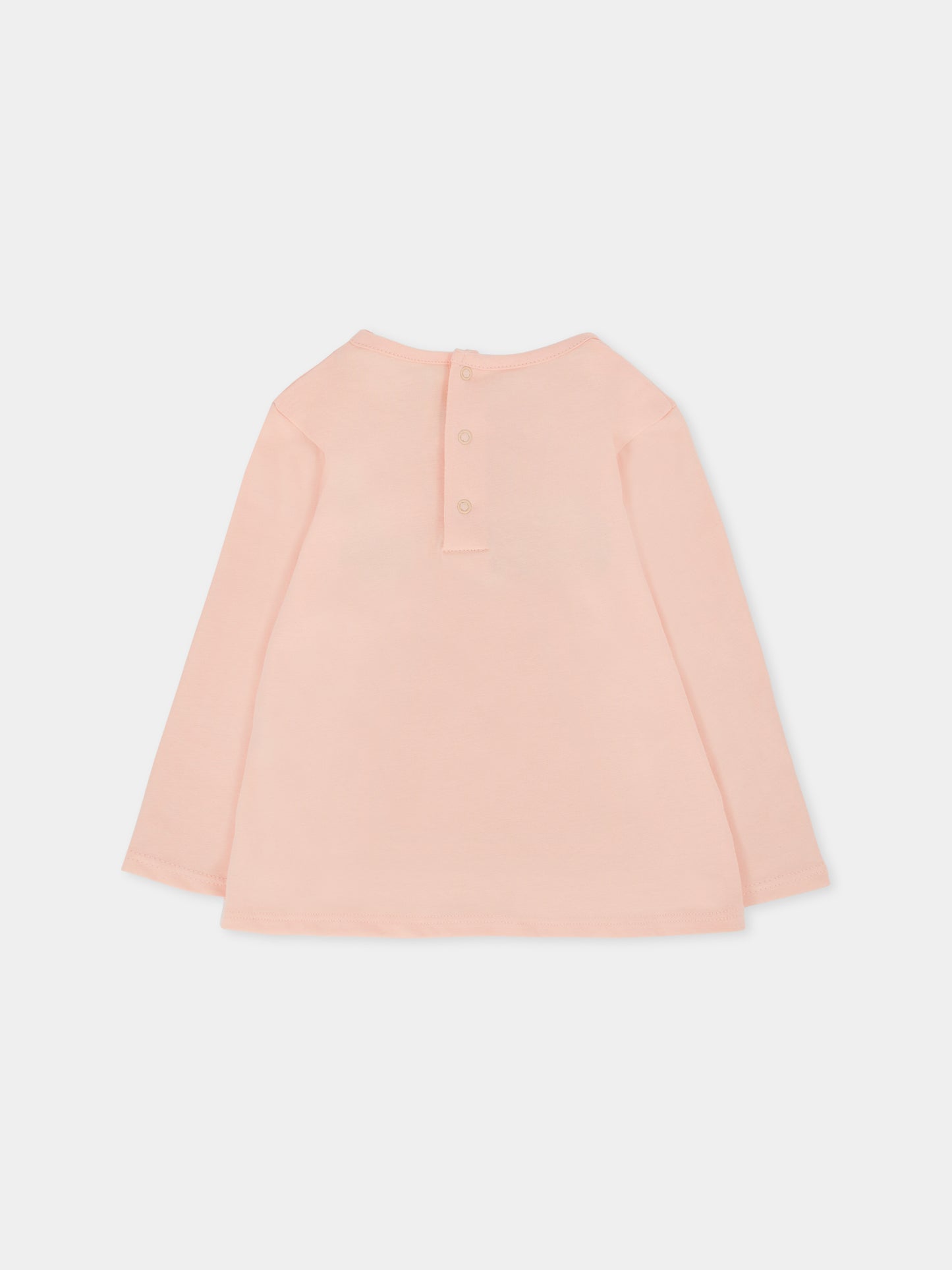 T-shirt rosa per neonata con logo,Chloé Kids,C20700 46J