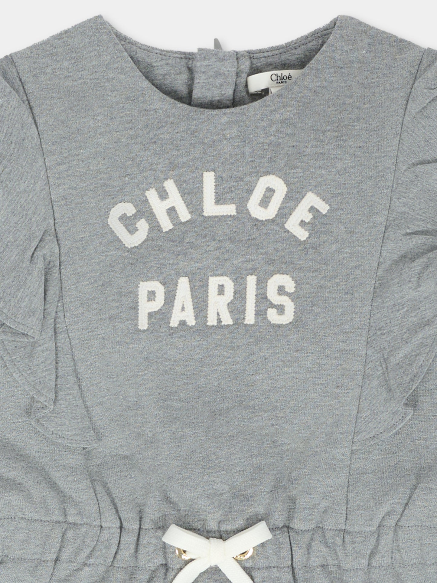 Vestito grigio per neonata con logo,Chloé Kids,C20712 A46