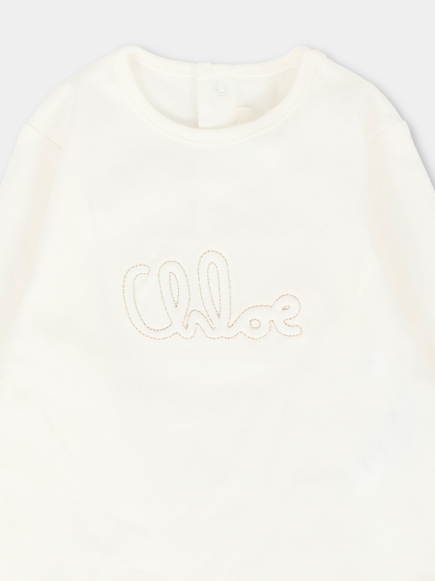 Completo blu per neonata con logo,Chloé Kids,C20719 N68
