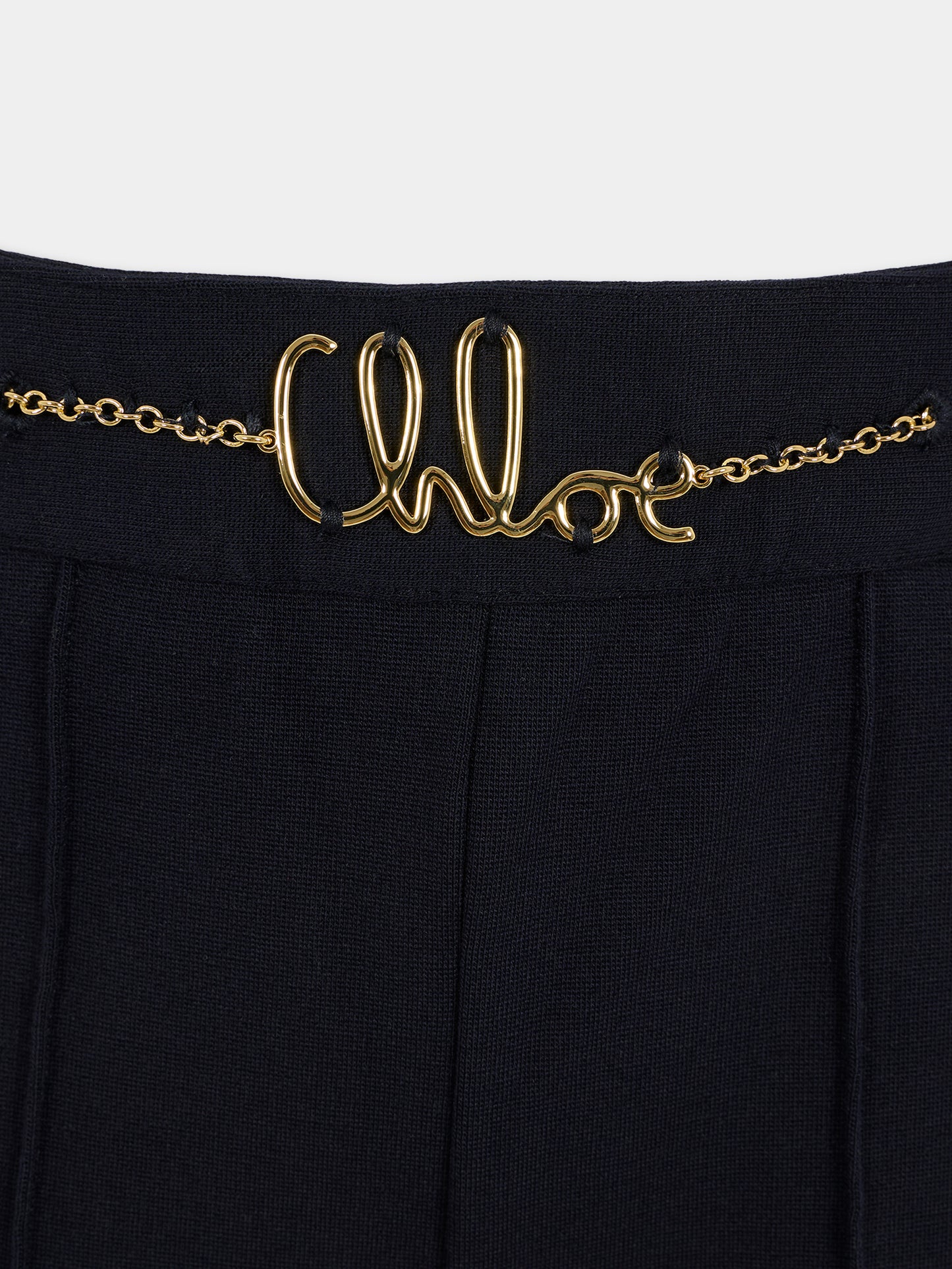 Pantaloni blu per bambina con logo dorato,Chloé Kids,C20630 859