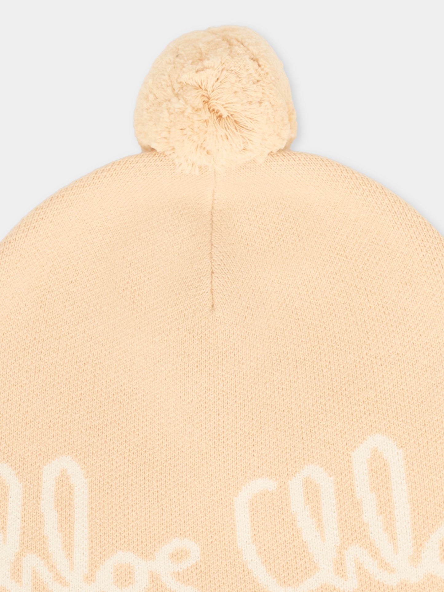 Berretto beige per bambina con logo,Chloé Kids,C20675 257