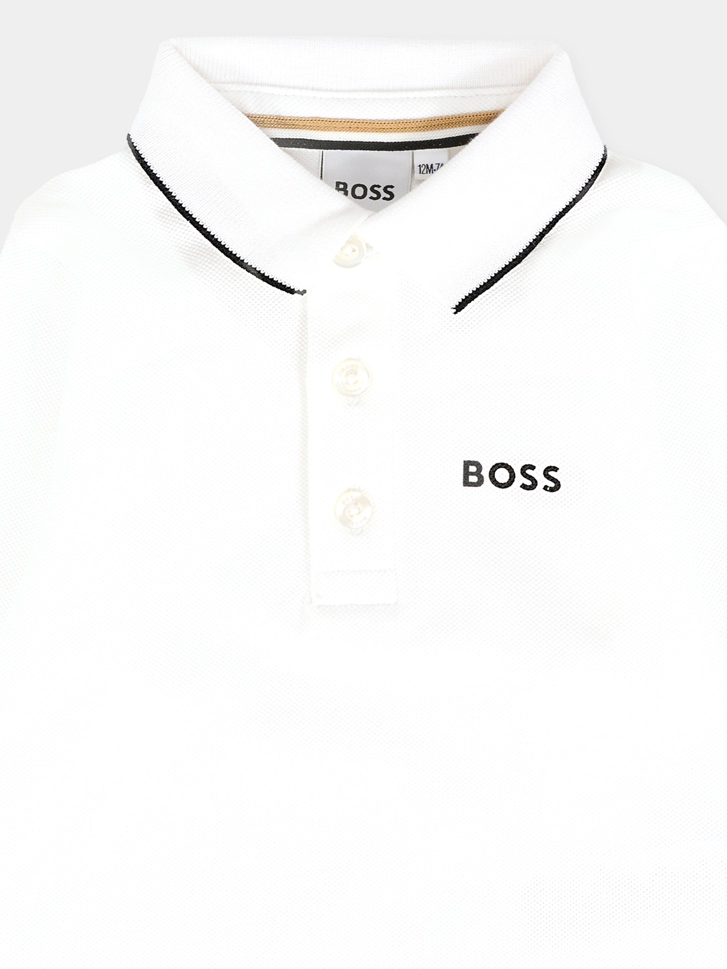 Polo bianca per neonato con logo,Boss,J52449 10P