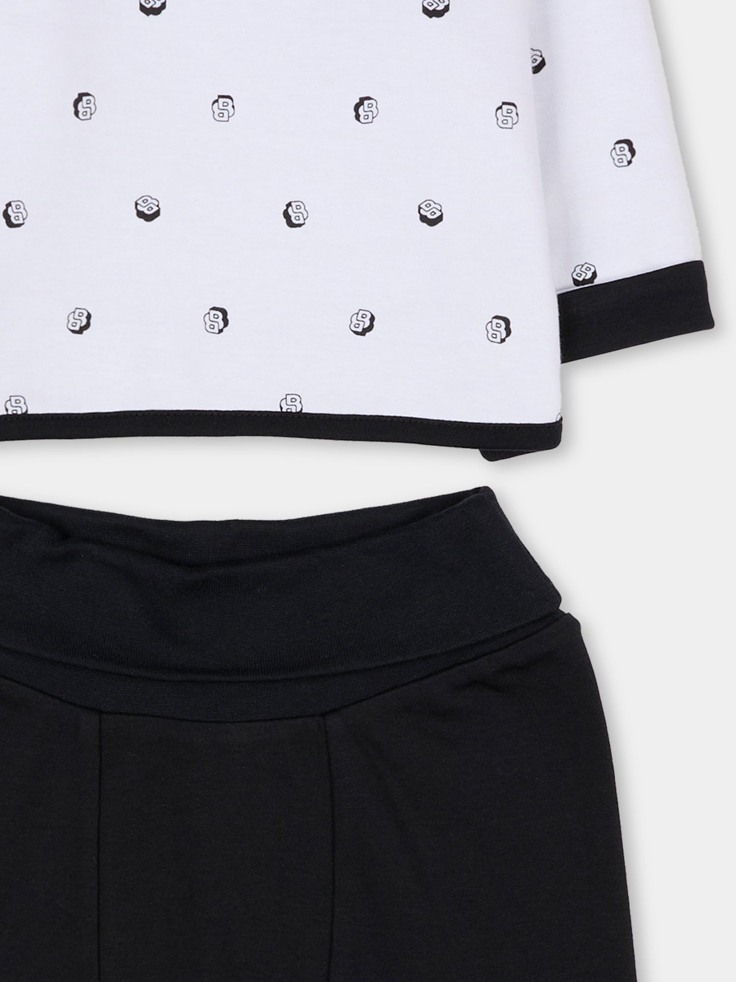 Completo reversibile nero per neonato con logo,Boss,J52491 09B