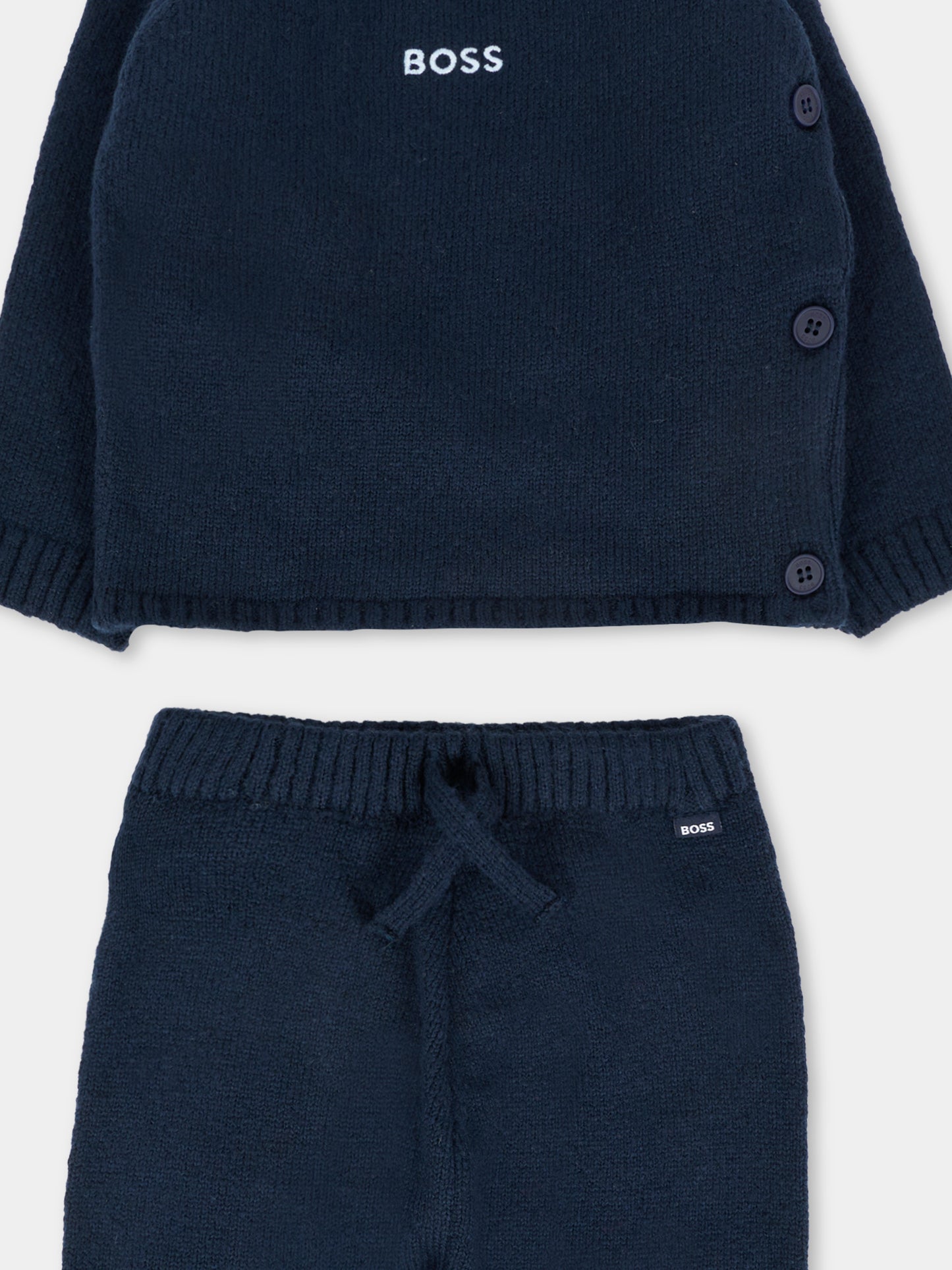 Completo blu per neonato con logo ricamato,Boss,J52538 849