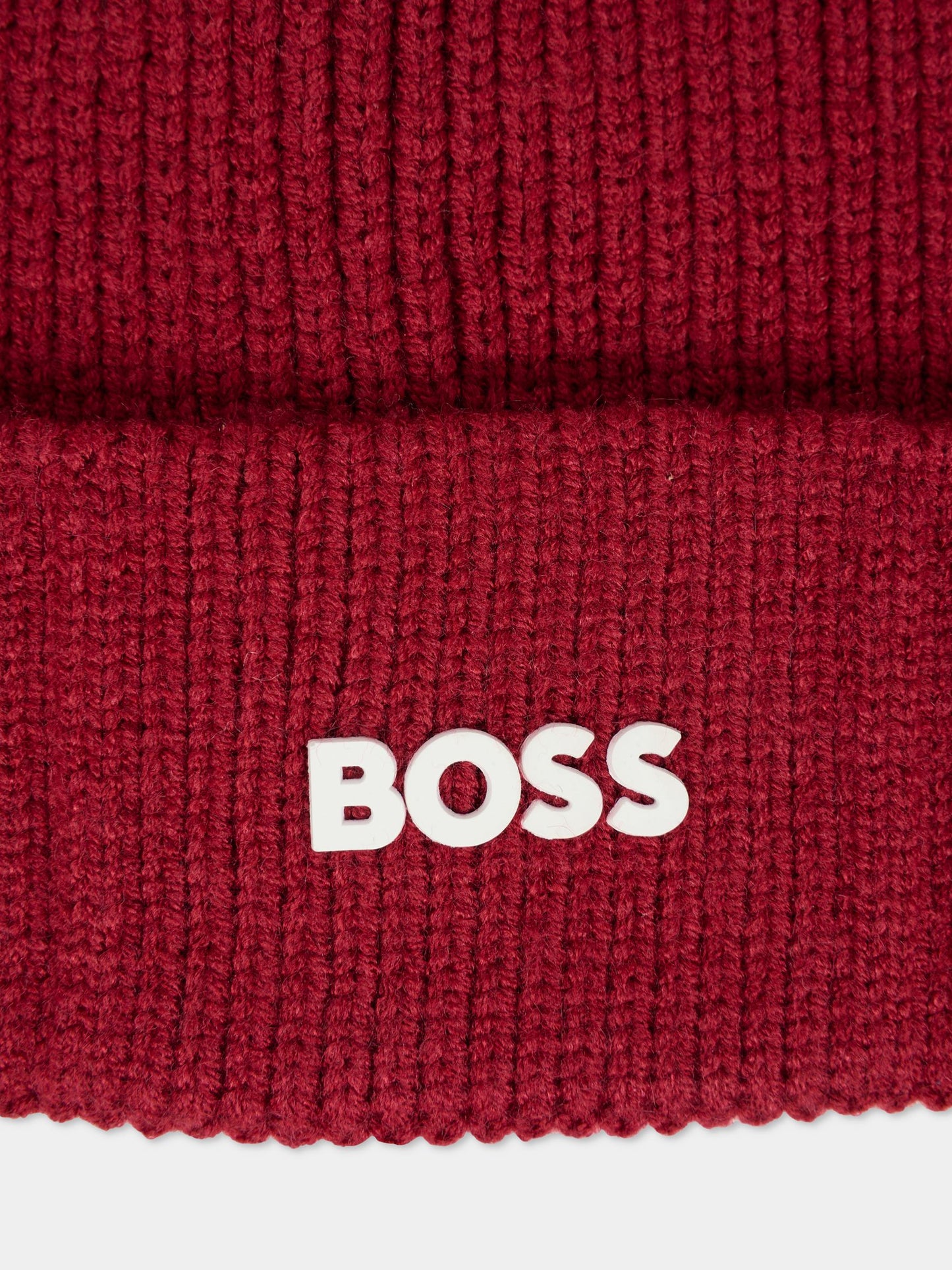 Berretto rosso per bambino con logo,Boss,J52616 96D