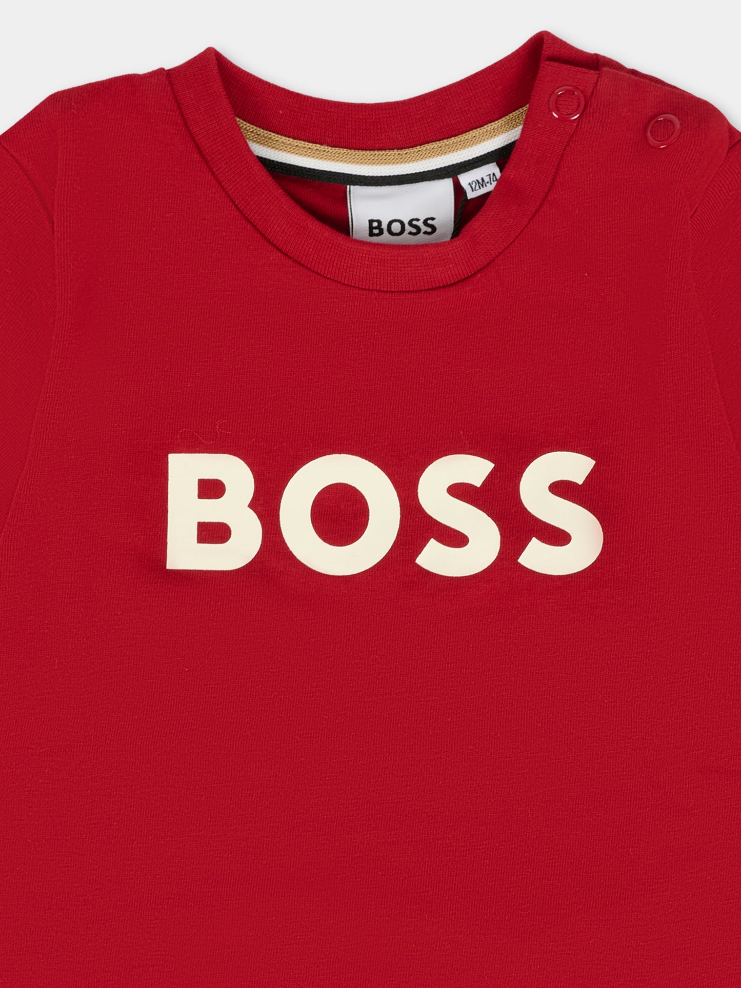 T-shirt rossa per neonato con logo,Boss,J52712 96D