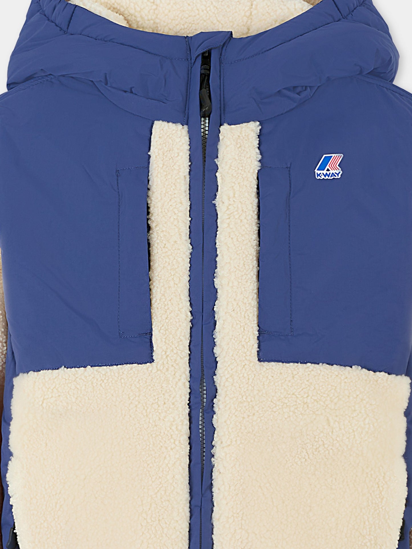 Ecopelliccia Samson blu per bambini con logo,K-way,K21452W B0B