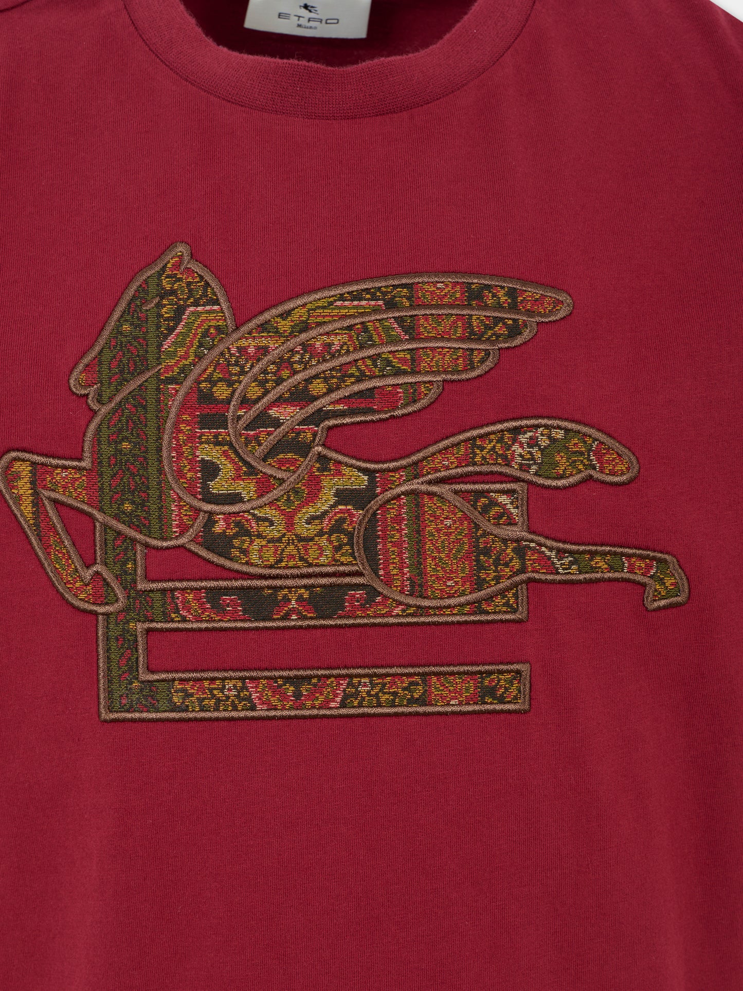 T-shirt avorio per bambino con logo e Pegaso,Etro,GX8P01 Z2904 416