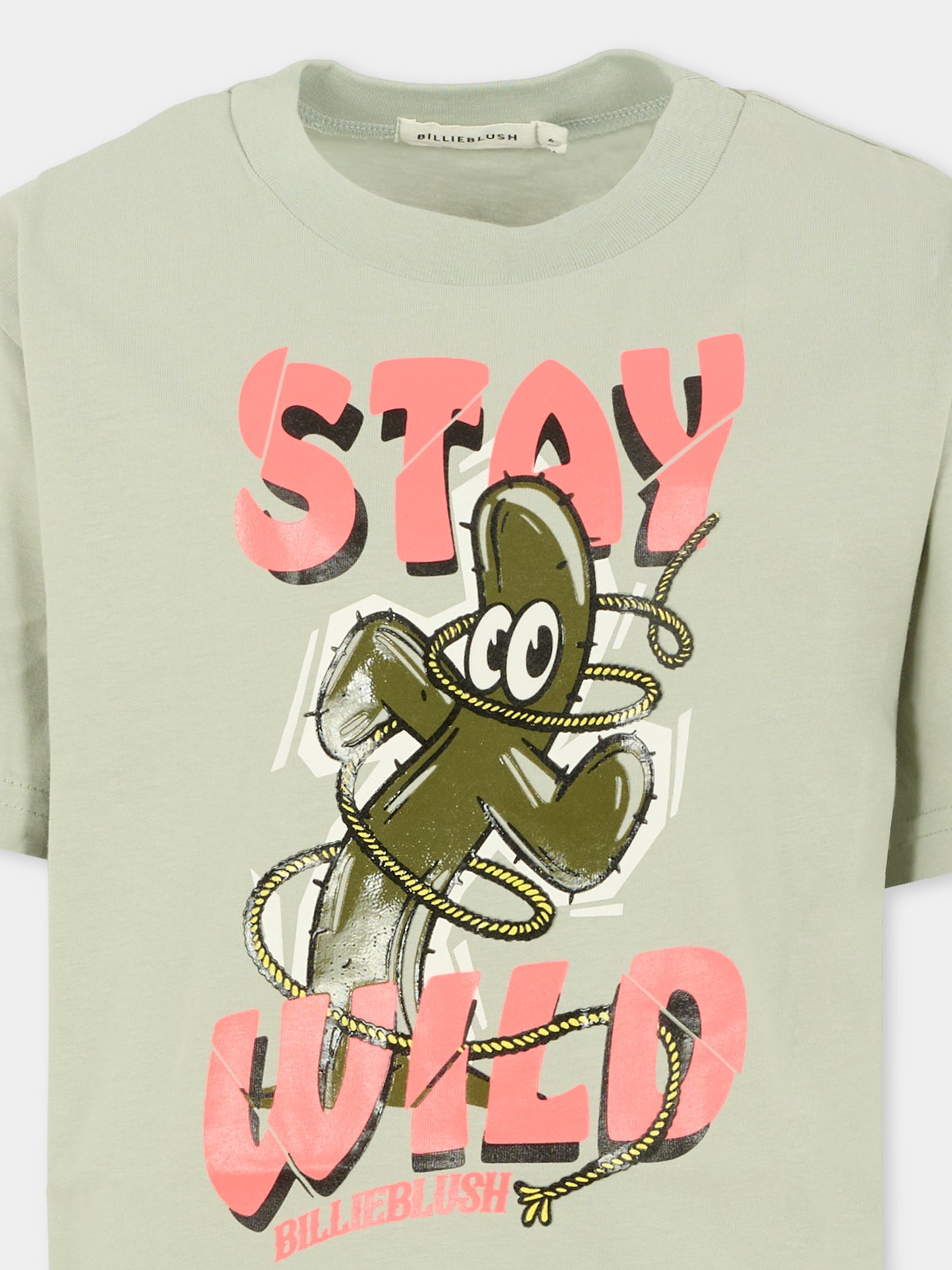 T-shirt grigia per bambino con stampa cactus,Billieblush,U21186 01E