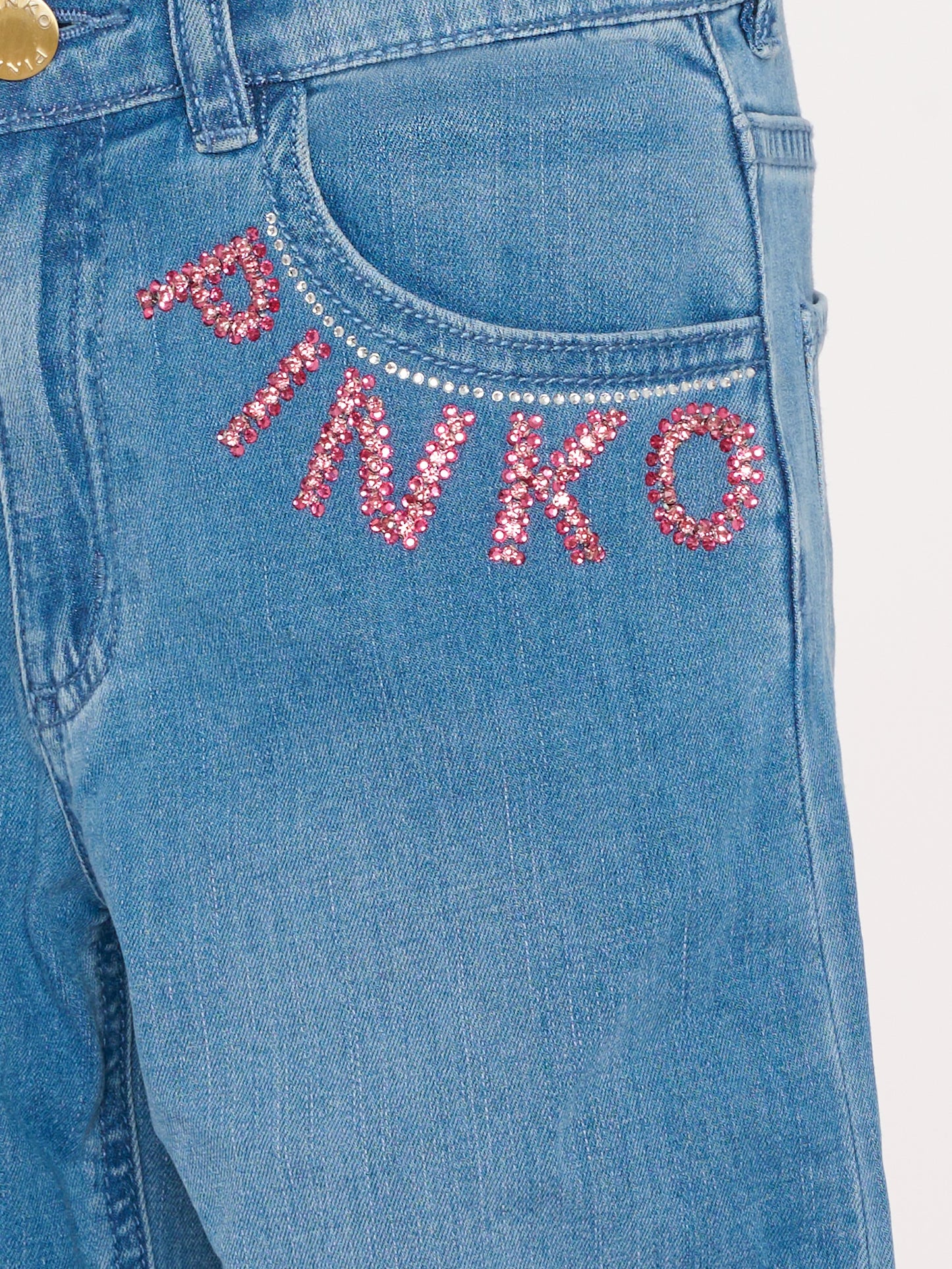 Jeans denim per bambina con logo,Pinko,KFPA031.C.DS057.D815