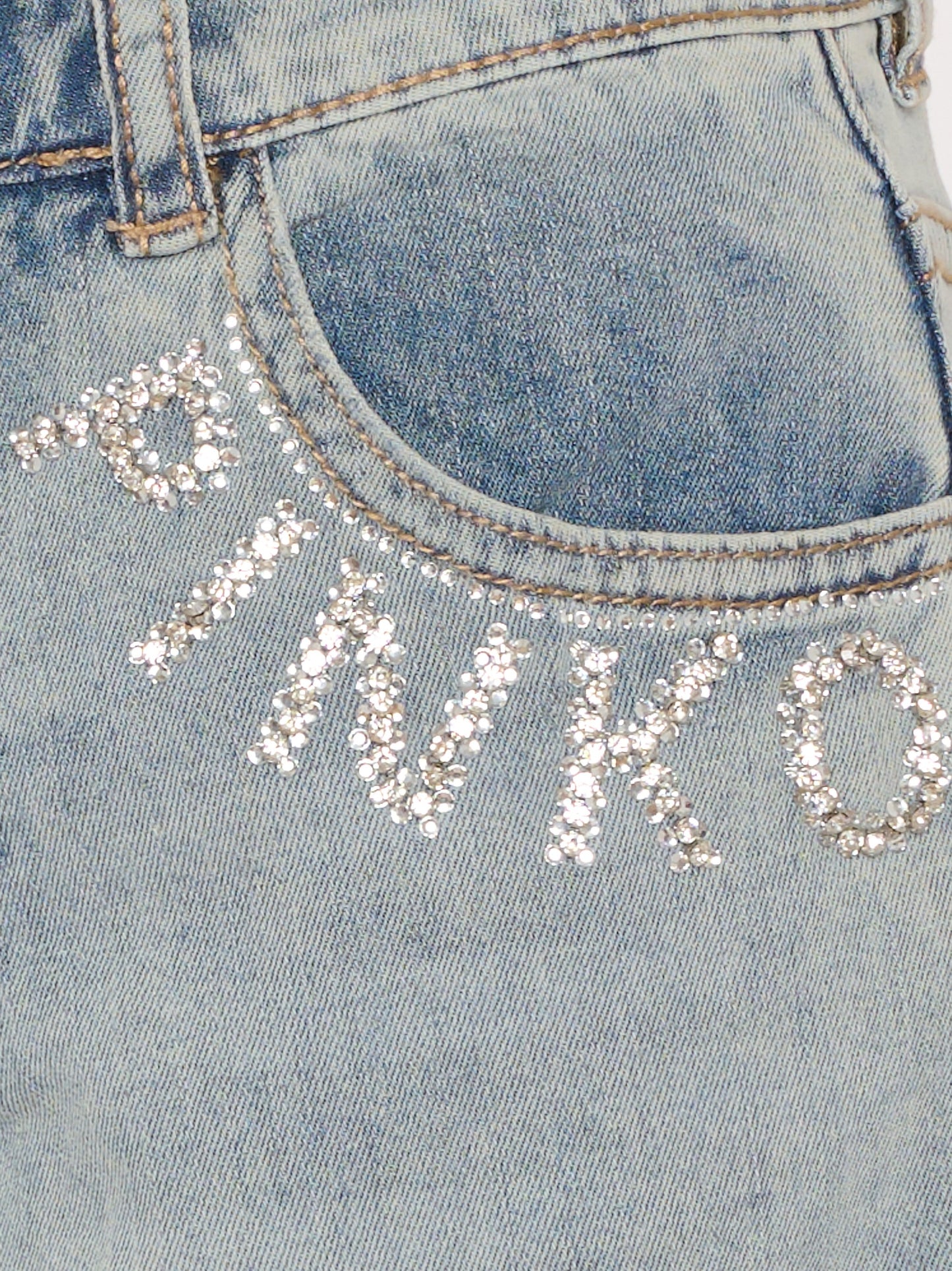 Jeans azzurro per bambina con logo,Pinko,KFPA031.C.DS057.D812