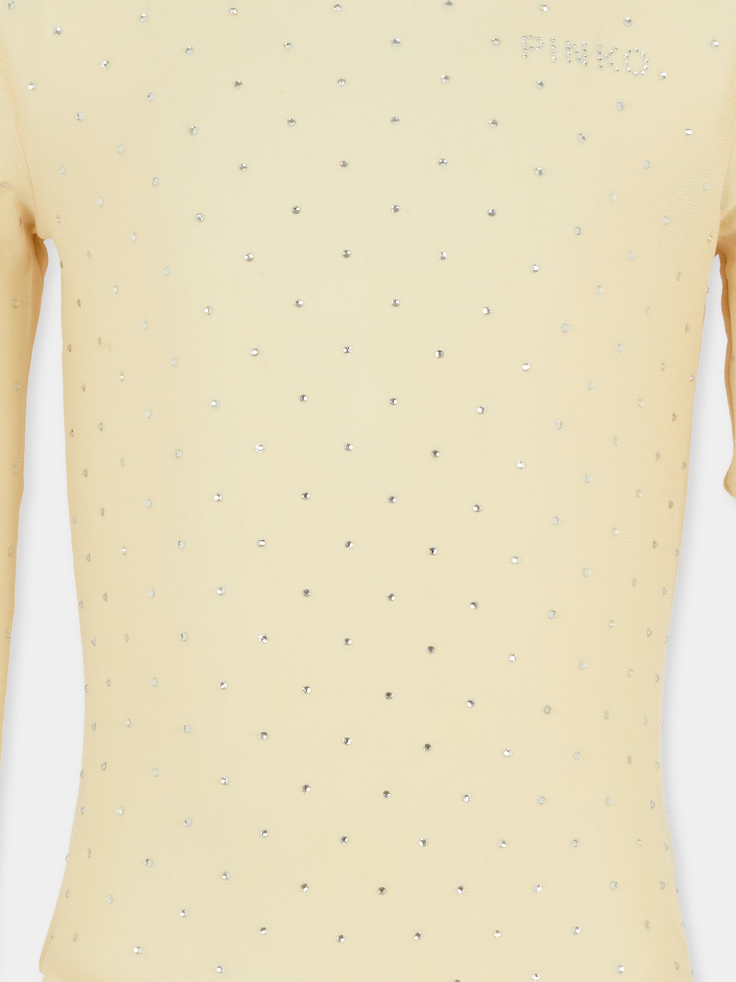 Pink bodysuit for girl with rhinestons