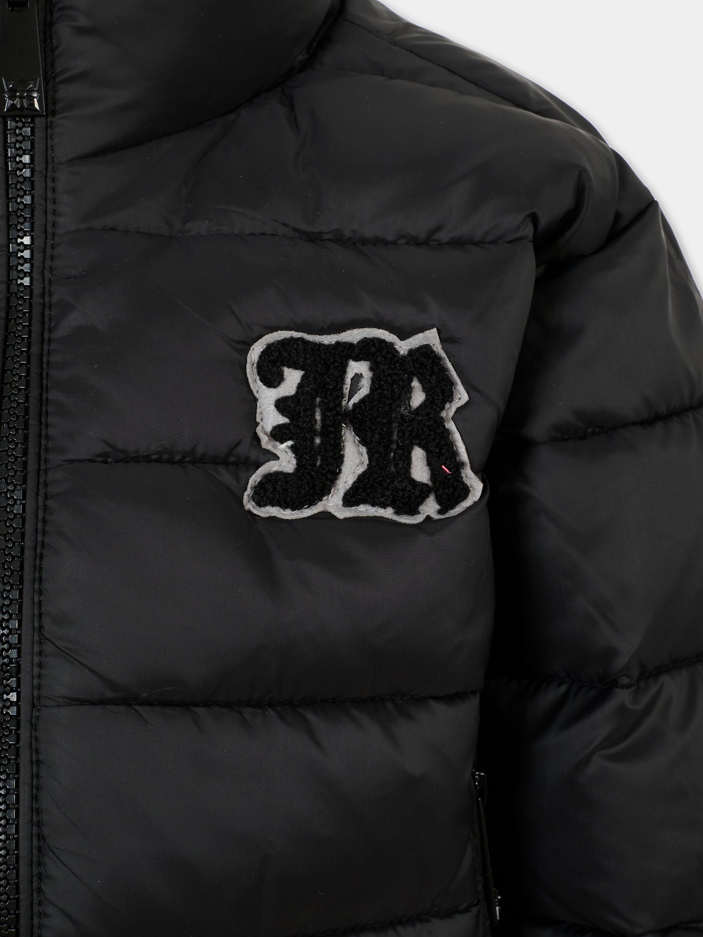 Piumino nero per bambina con logo,Richmond,RGA25233PI BLACK