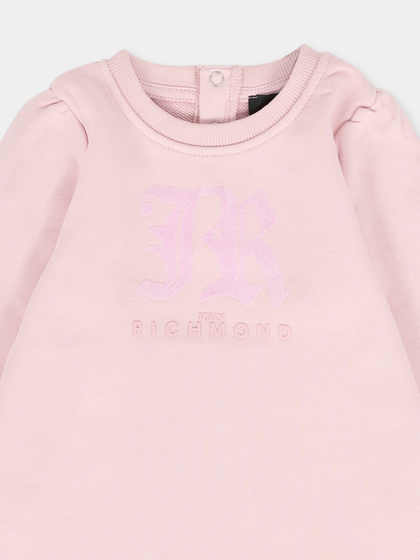 Vestito lilla per neonata con logo,Richmond,RIA25019VE ORCHID ICE