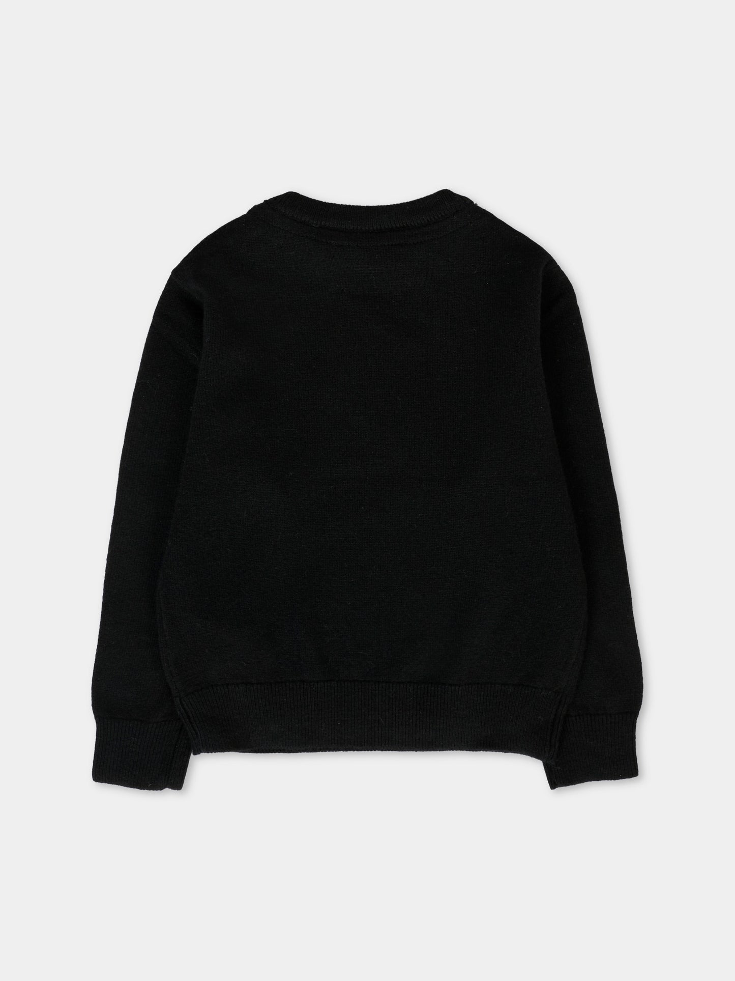 Maglione nero per neonato con logo celeste,Richmond,RIA25009MA BLACK