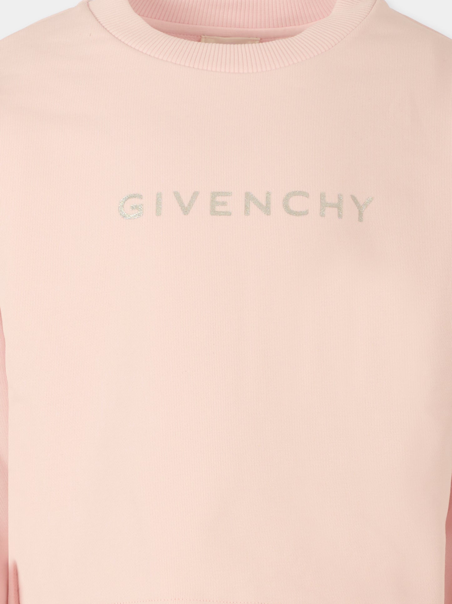 Felpa rosa per bambina con logo,Givenchy Kids,H30988 44Z