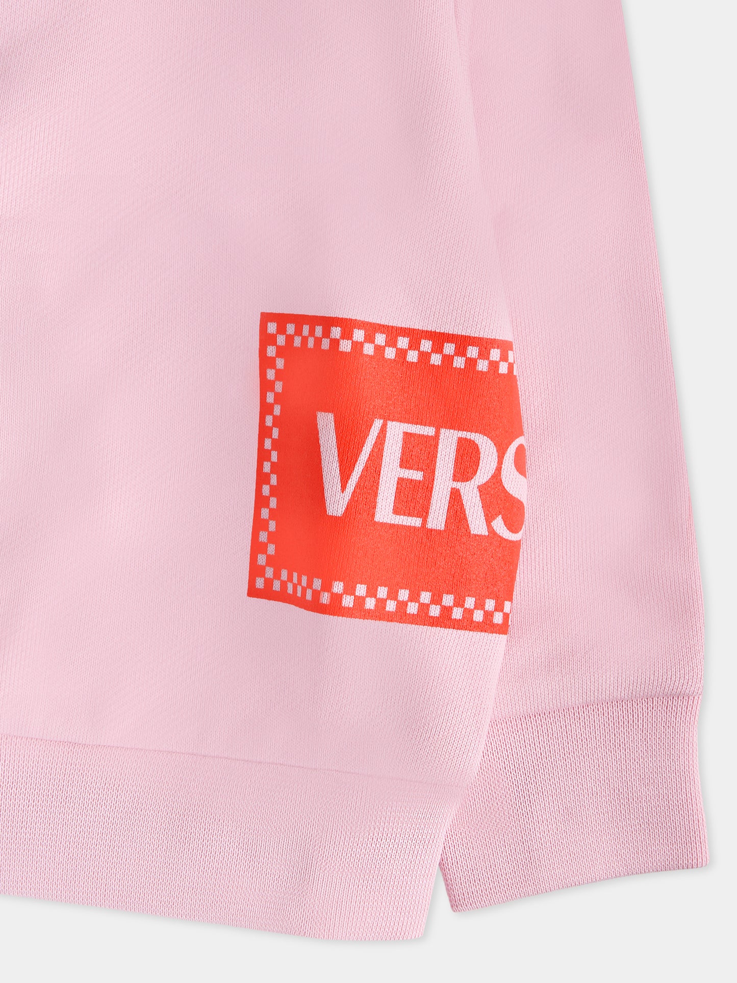 Felpa rosa con '90s vintage logo per neonata,Versace,1018577 1A13182 2PZ60