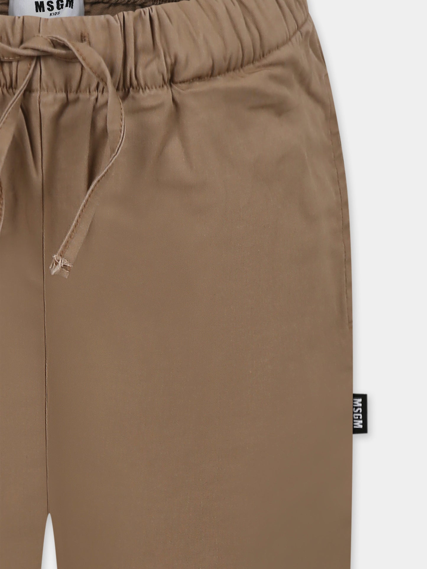 Pantaloni beige per bambino con logo,Msgm Kids,F4MSJBPA126 015