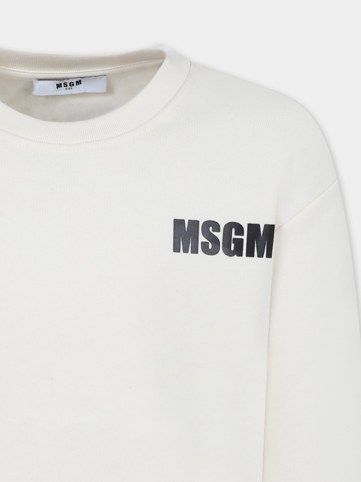 Ivory sweatshirt for kids with logo