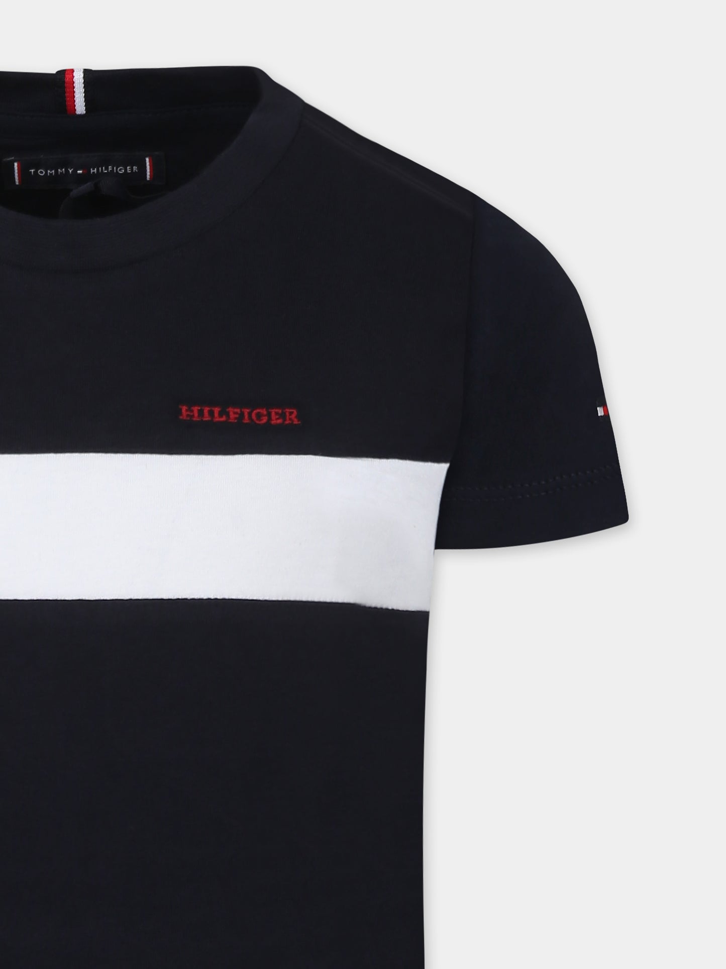 T-shirt blu per bambino con logo,Tommy Hilfiger Junior,KB0KB09142 DW5