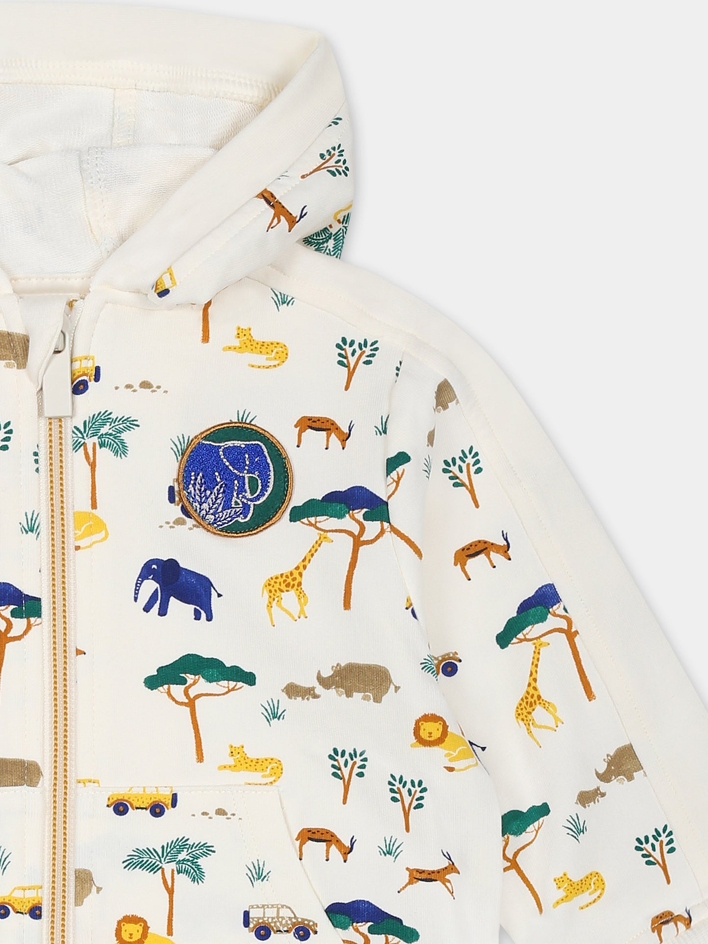 Felpa gialla per neonato con stampa savana,Carrement Beau,Y30128 519