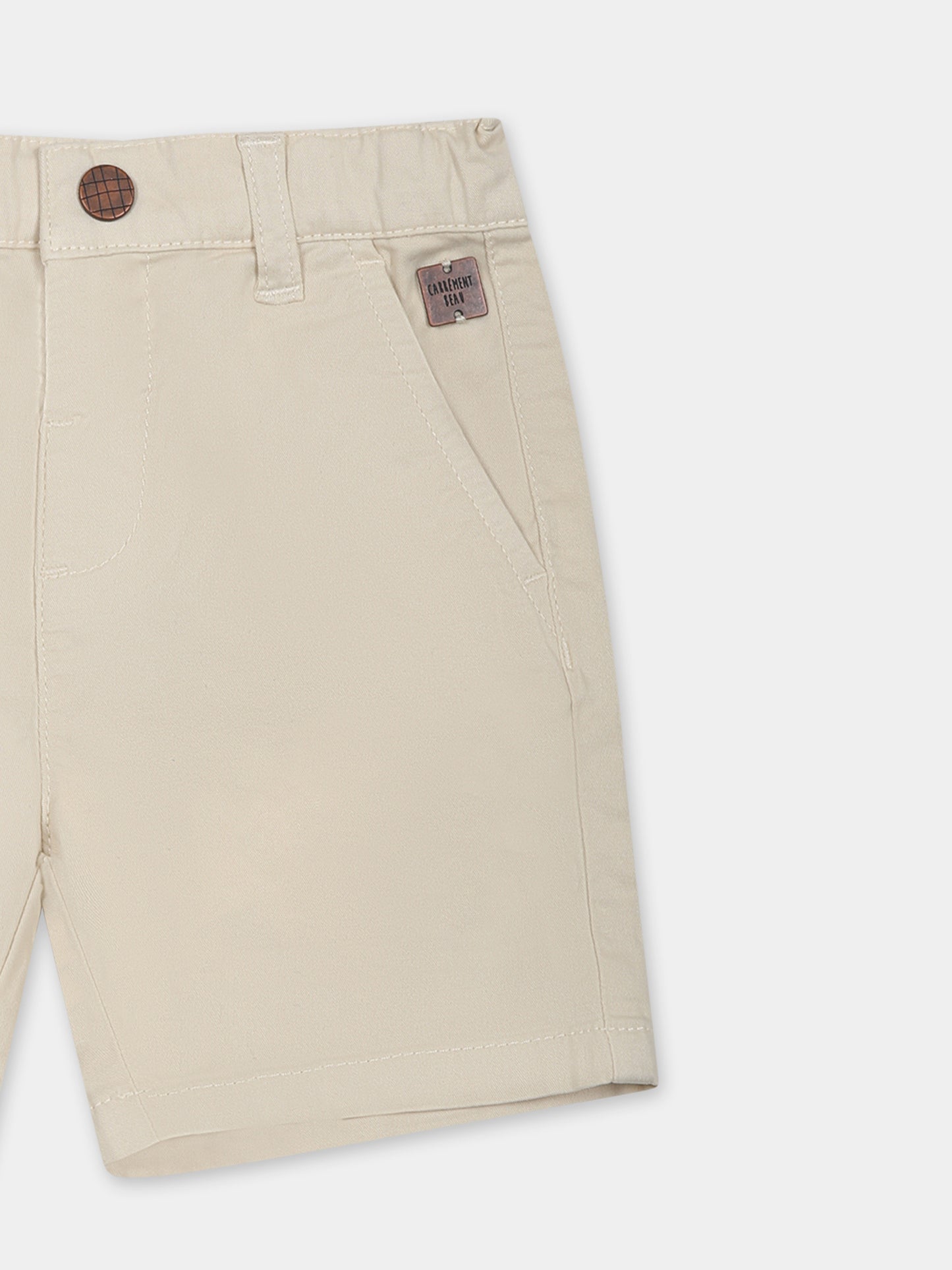 Shorts beige per neonato con logo,Carrement Beau,Y30145 250
