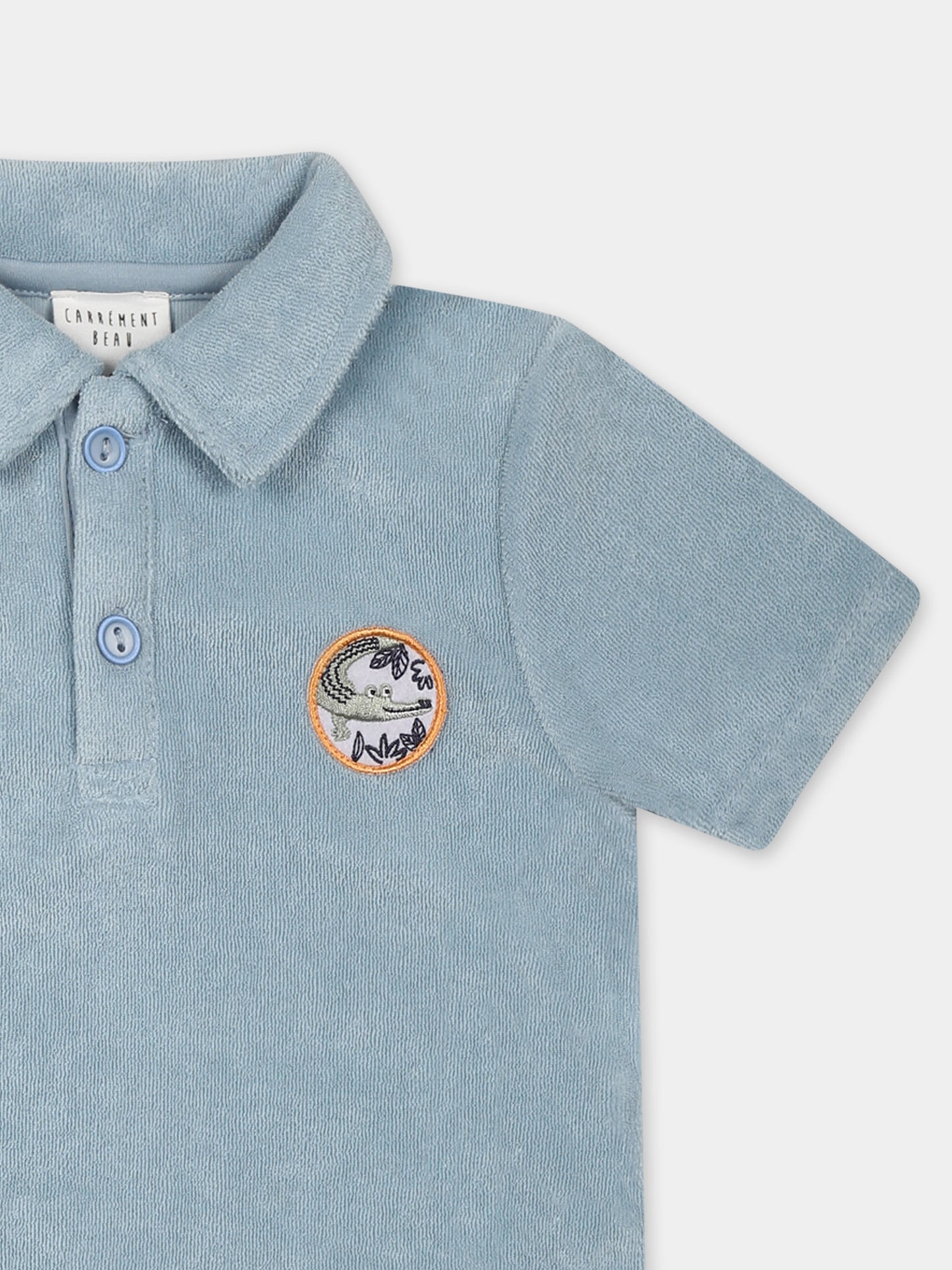Polo celeste per neonato con patch,Carrement Beau,Y30160 76E