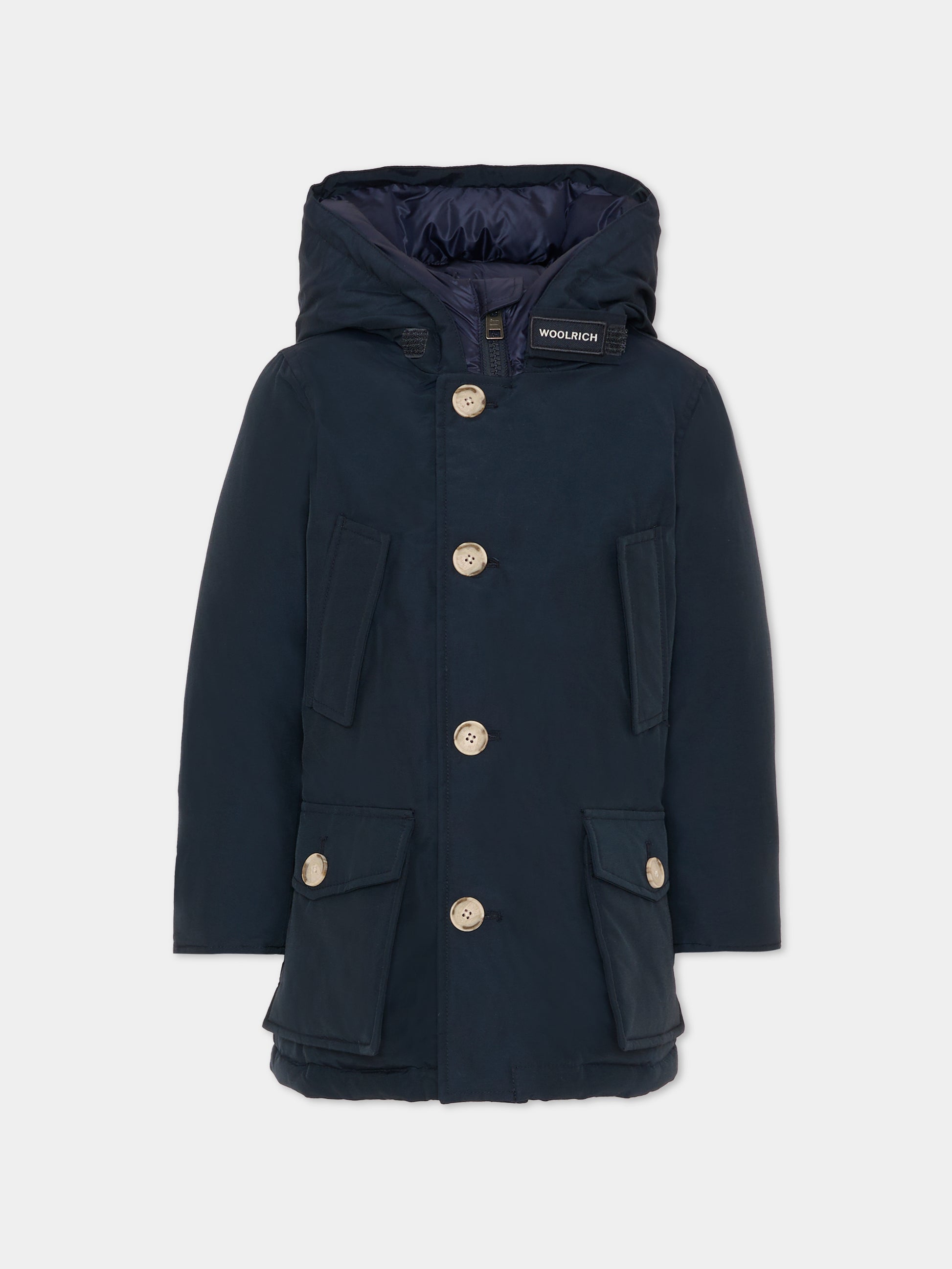 Parka Arctic blu per bambino con logo,Woolrich Kids,CFWKOU0188MRUT0641 - UT0641 - MLB