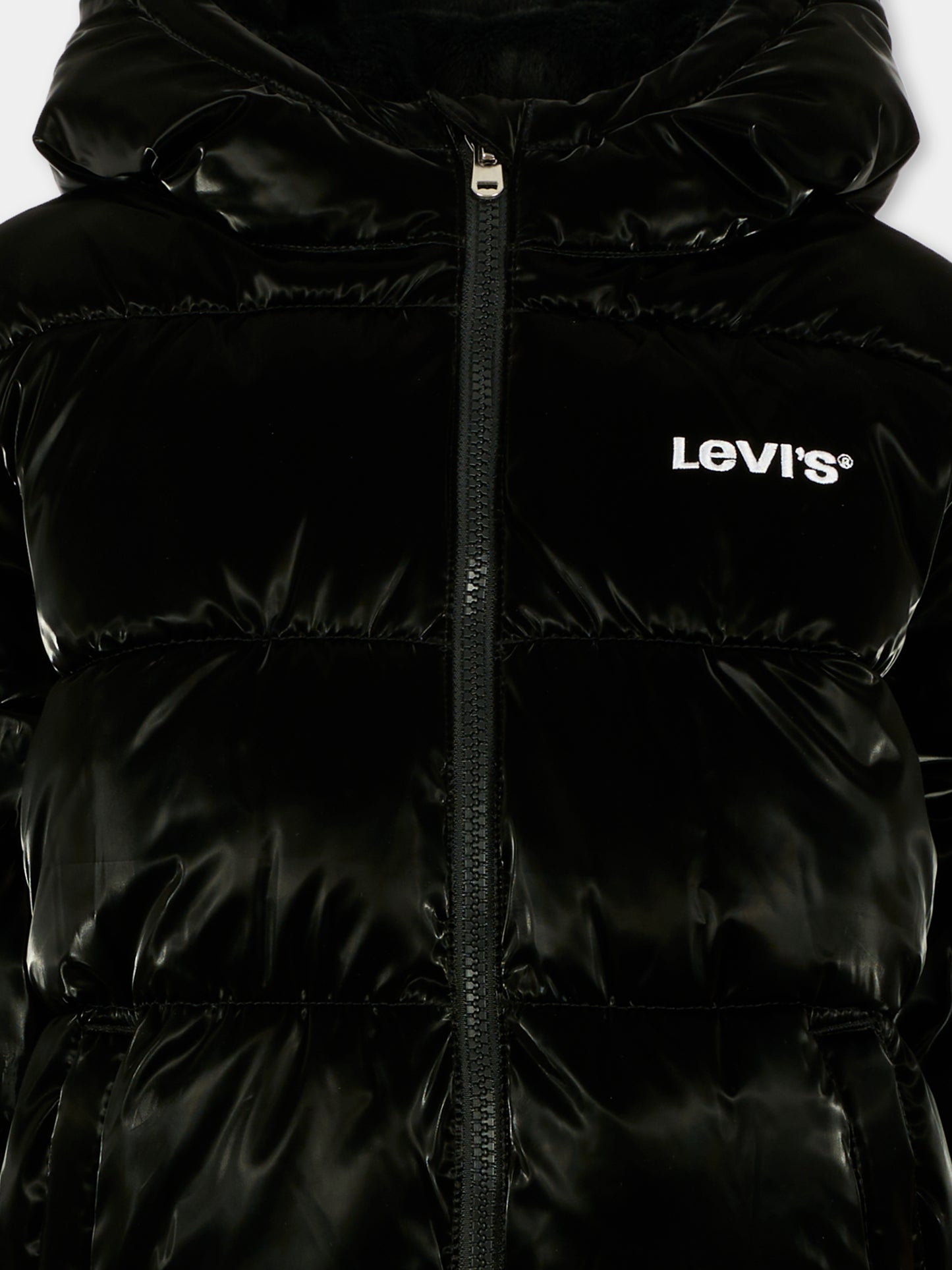 Piumino nero per bambini con logo bianco,Levi's Kids,EN640 023