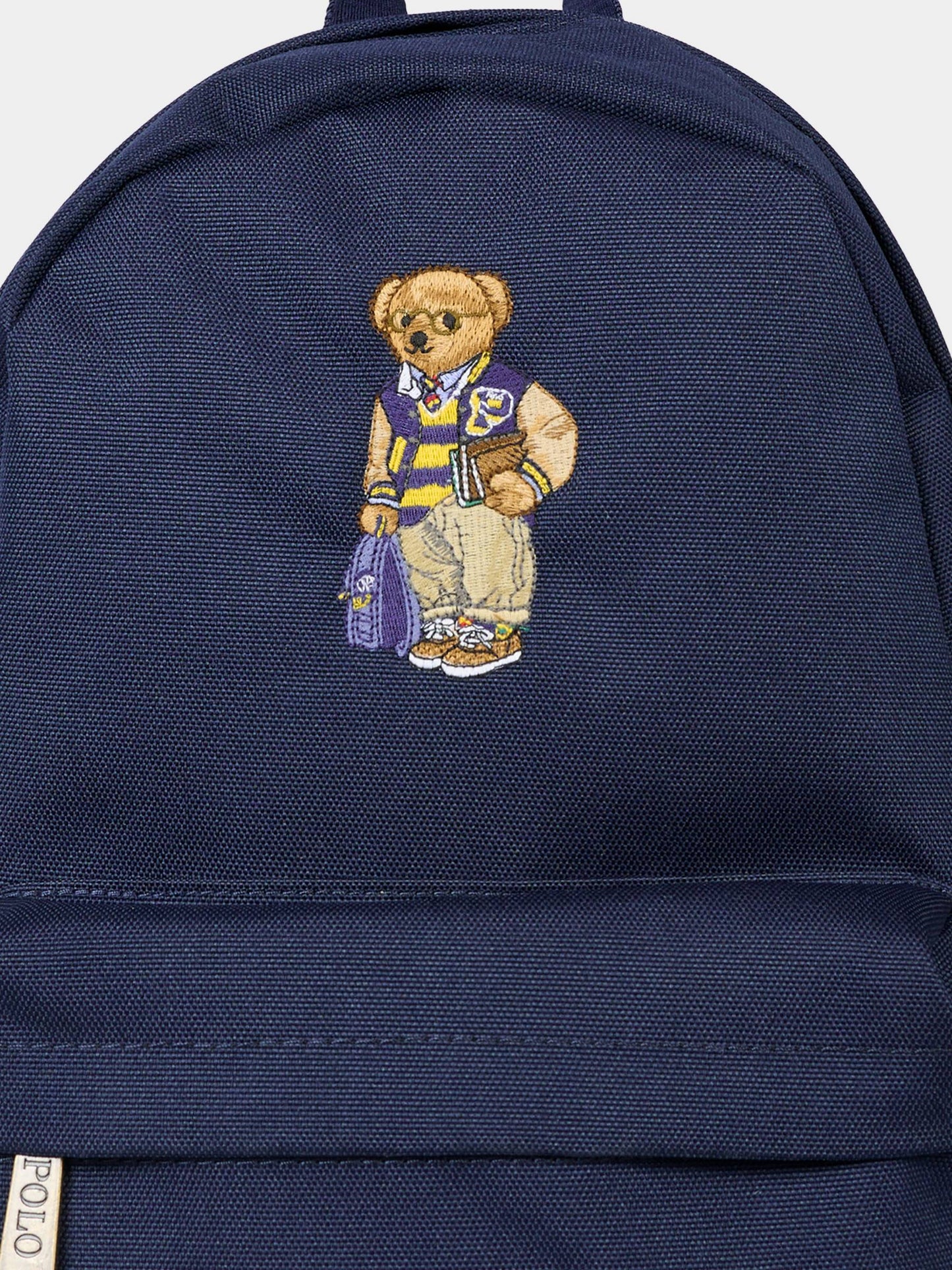Zaino blu per bambino con Polo Bear,Ralph Lauren Kids,9AR173 BK9