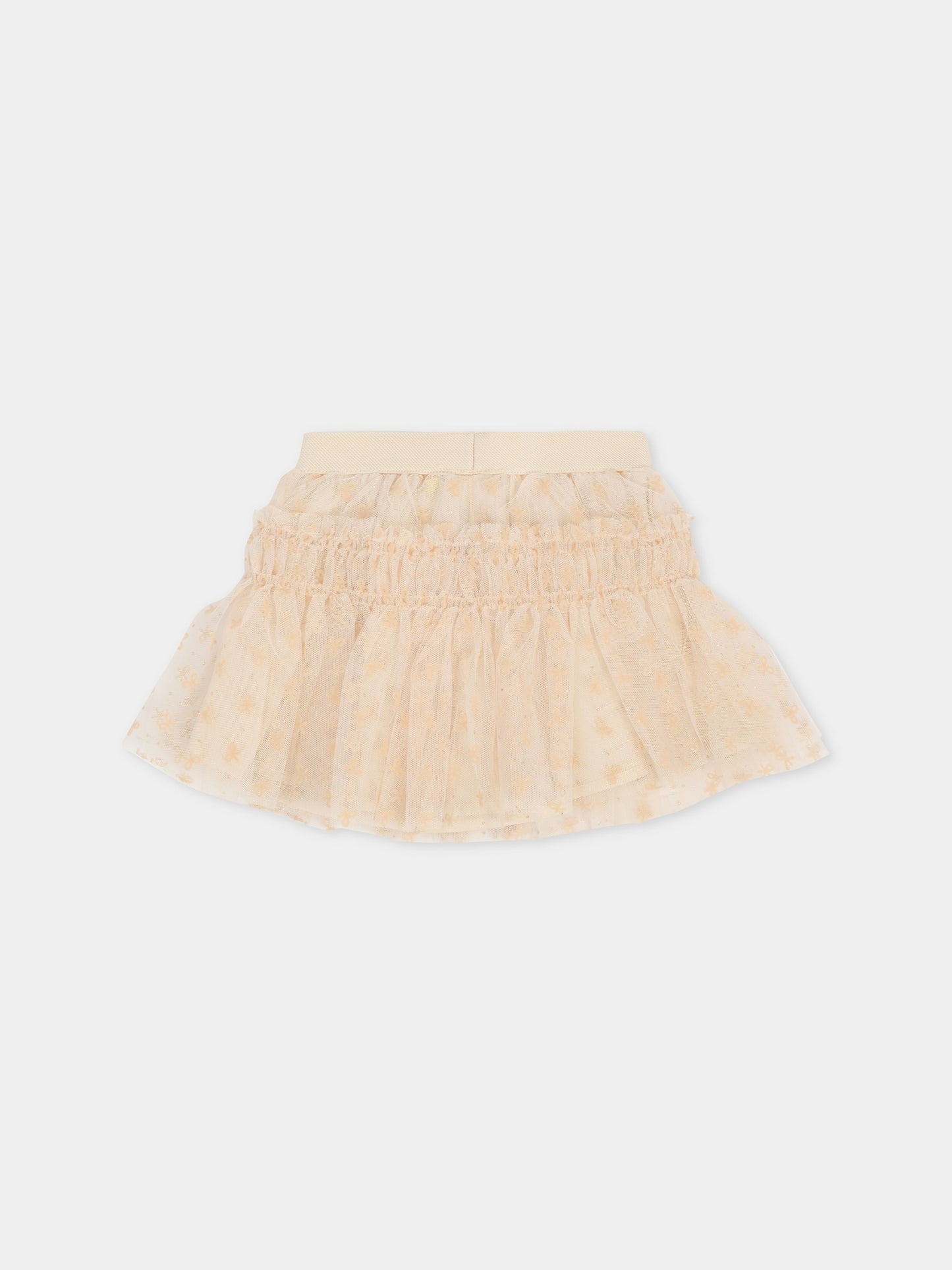 Gonna beige per neonata con fiocchi,Mayoral,2901 020