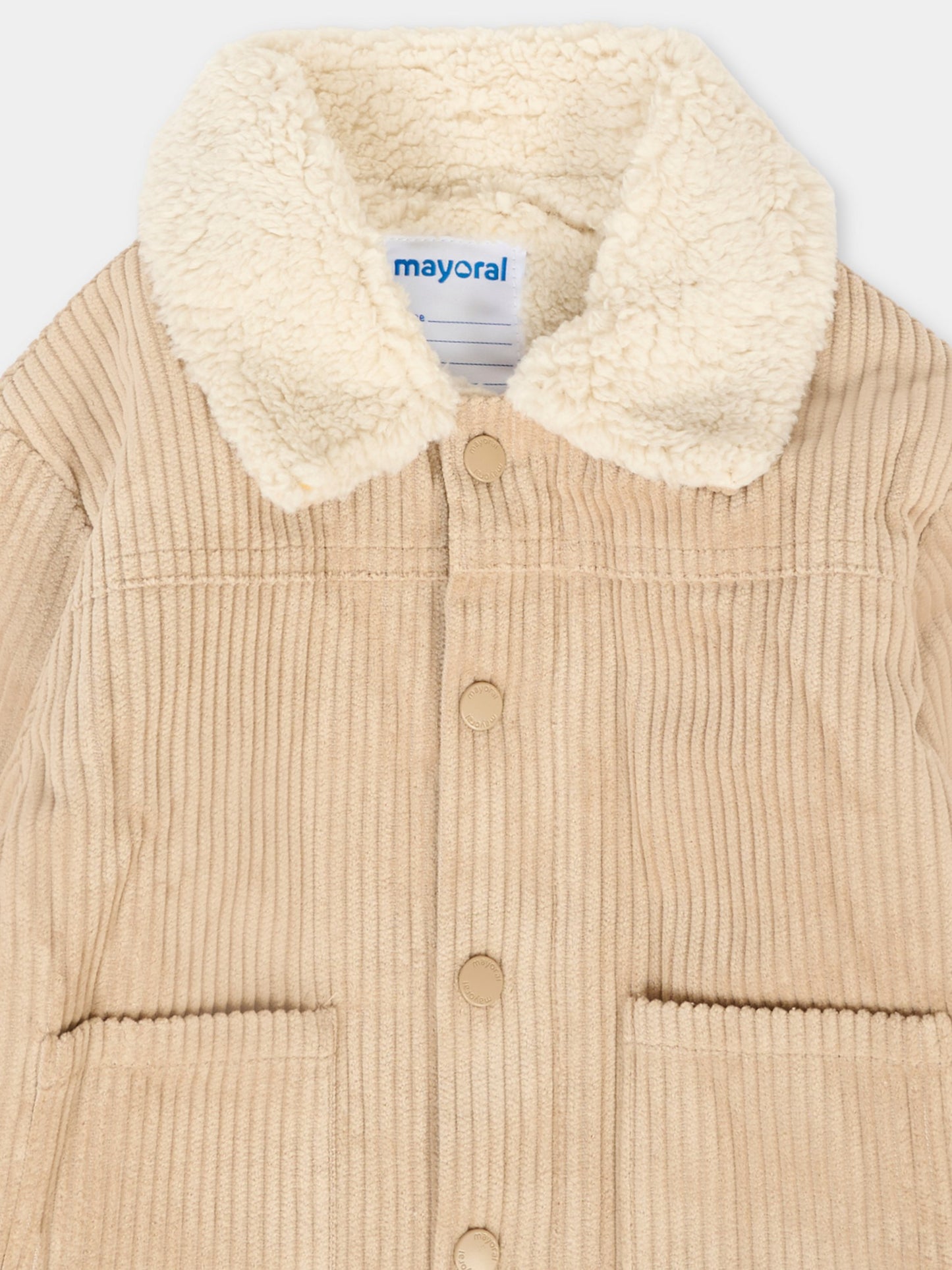 Cappotto beige per neonato con logo,Mayoral,2419 093