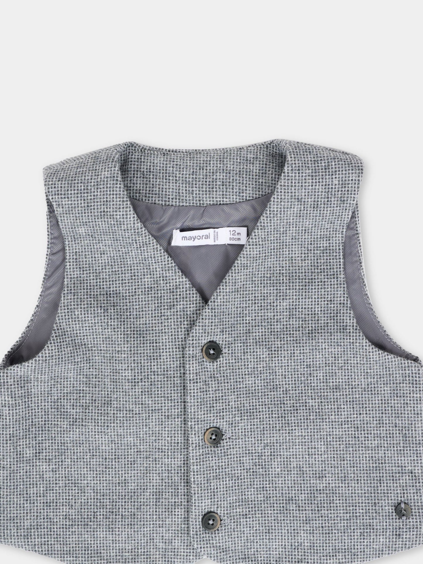 Panciotto grigio per neonato con logo,Mayoral,2349 014