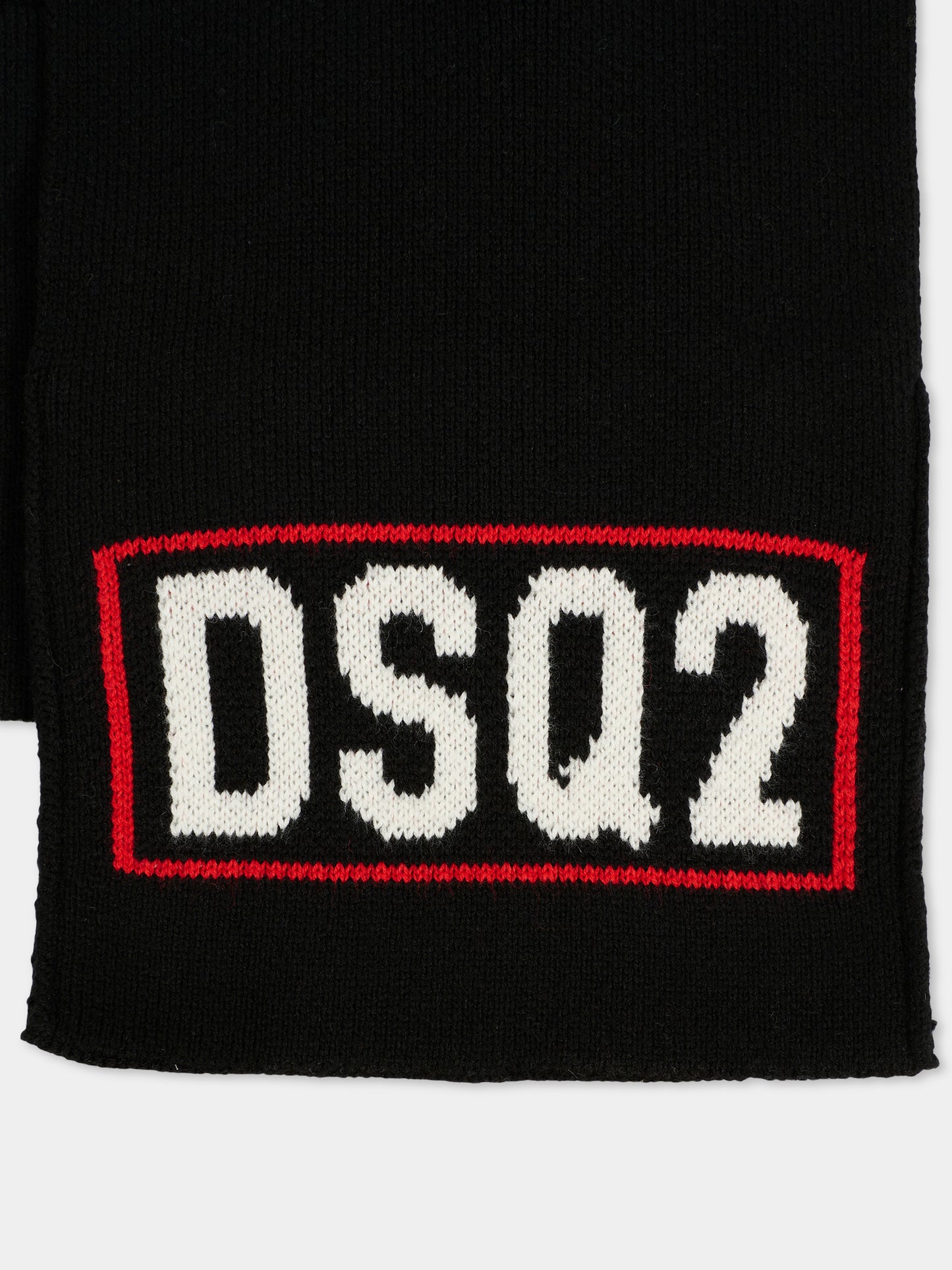 Sciarpa nera per bambino con logo,Dsquared2,DQ3121-D0AFJ-DQ900