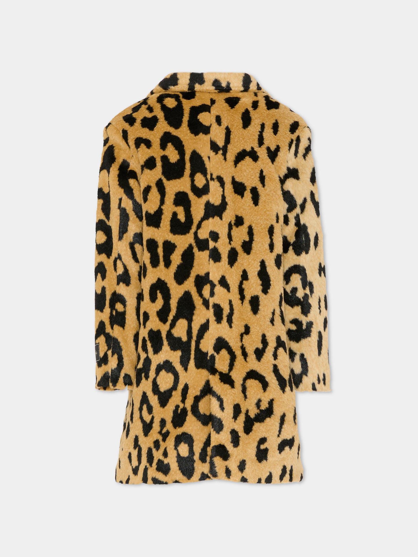 Ecopelliccia marrone per bambina con stampa animalier,Msgm Kids,F5MSJGCO135 MS030