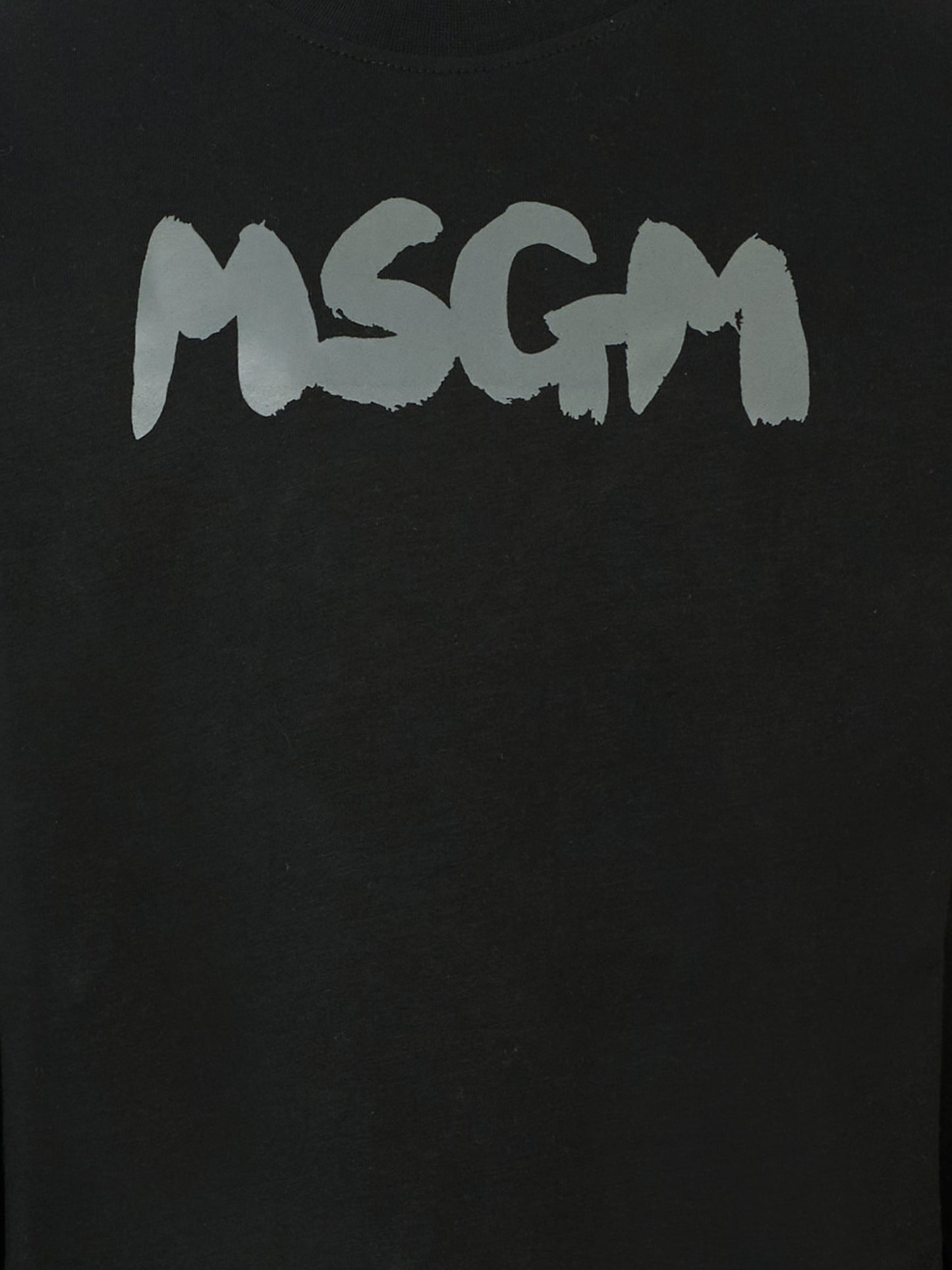T-shirt nera per bambini con logo grigio,Msgm Kids,F5MSJUTH010 110