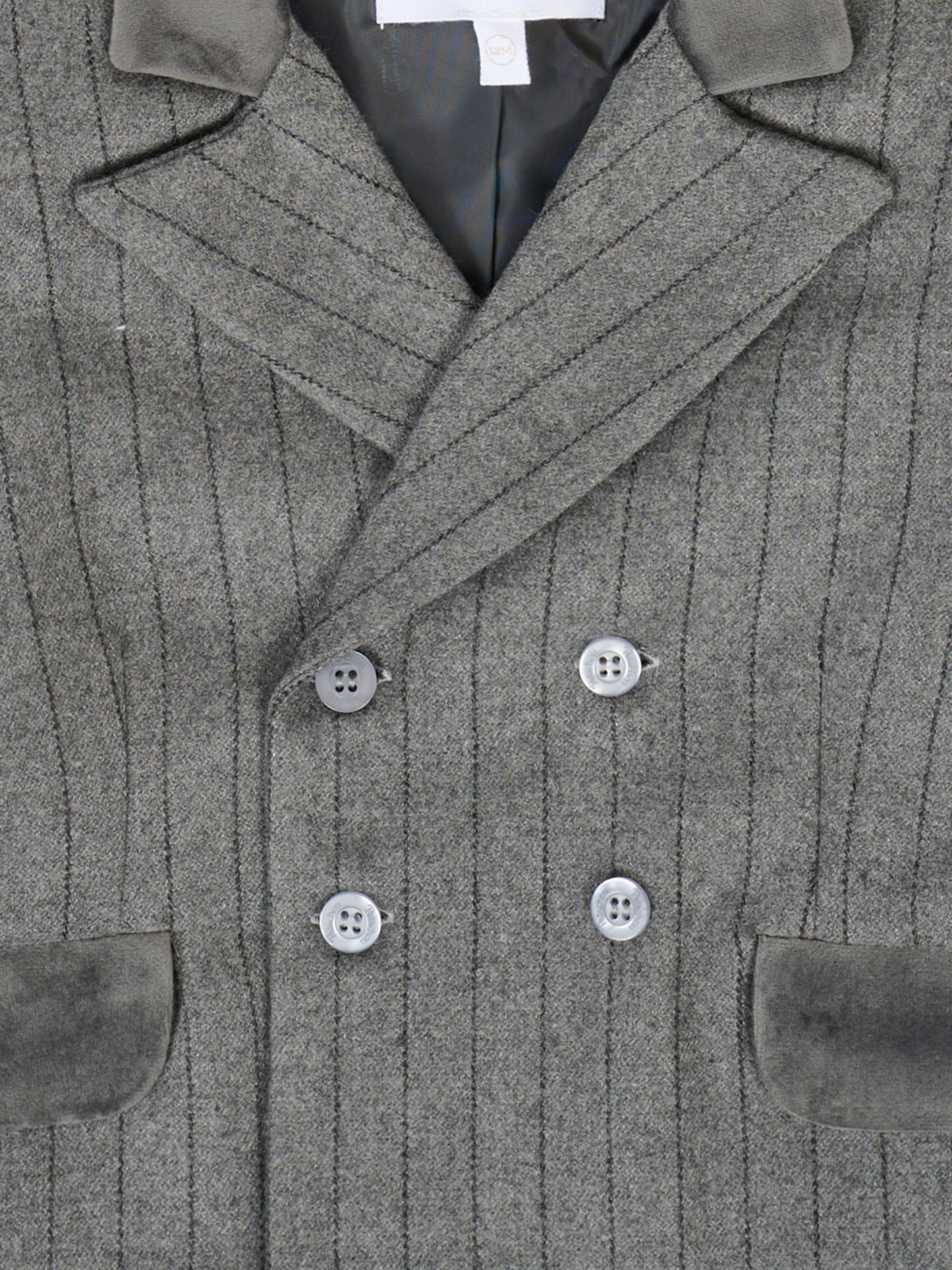 Giacca grigia per neonato con dettagli in velluto,Patachou,PAP BLA4133381 C0013