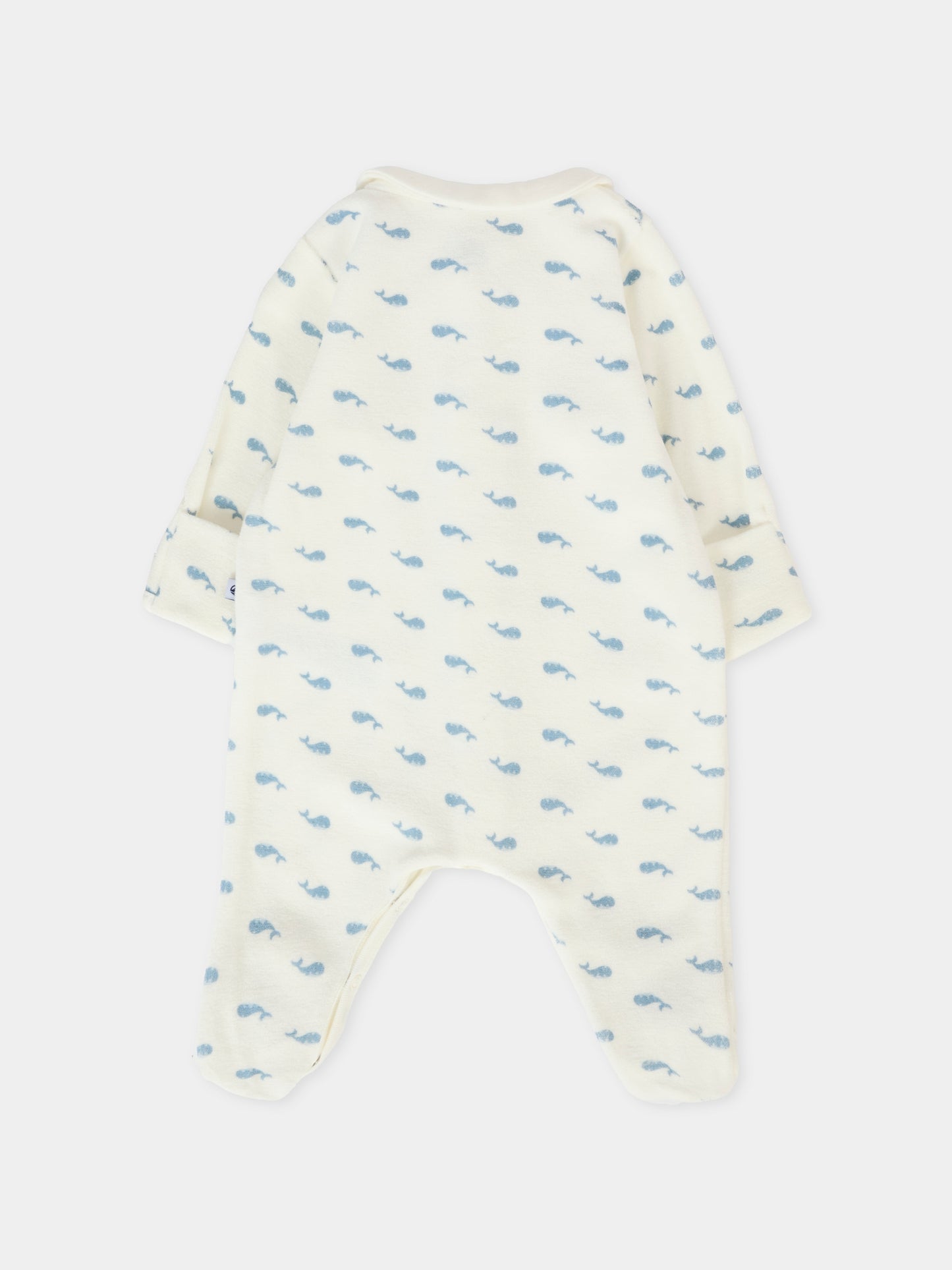 Tutina bianca per neonato con balene,Petit Bateau,A0DZ5 01