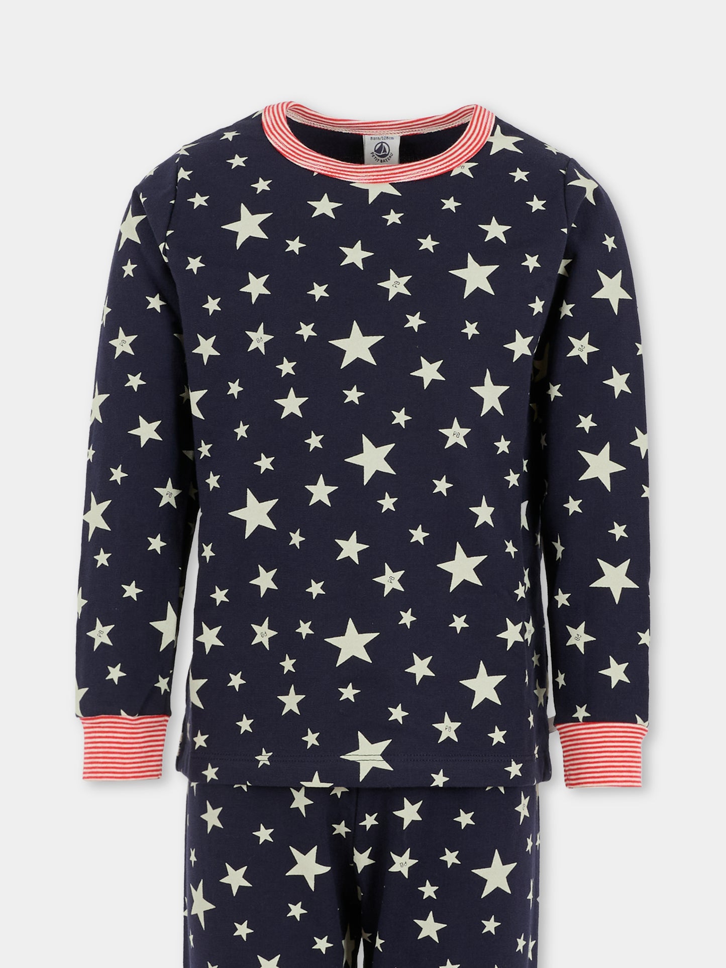 Pigiama blu per bambini con stelle all over,Petit Bateau,A0DW4 01