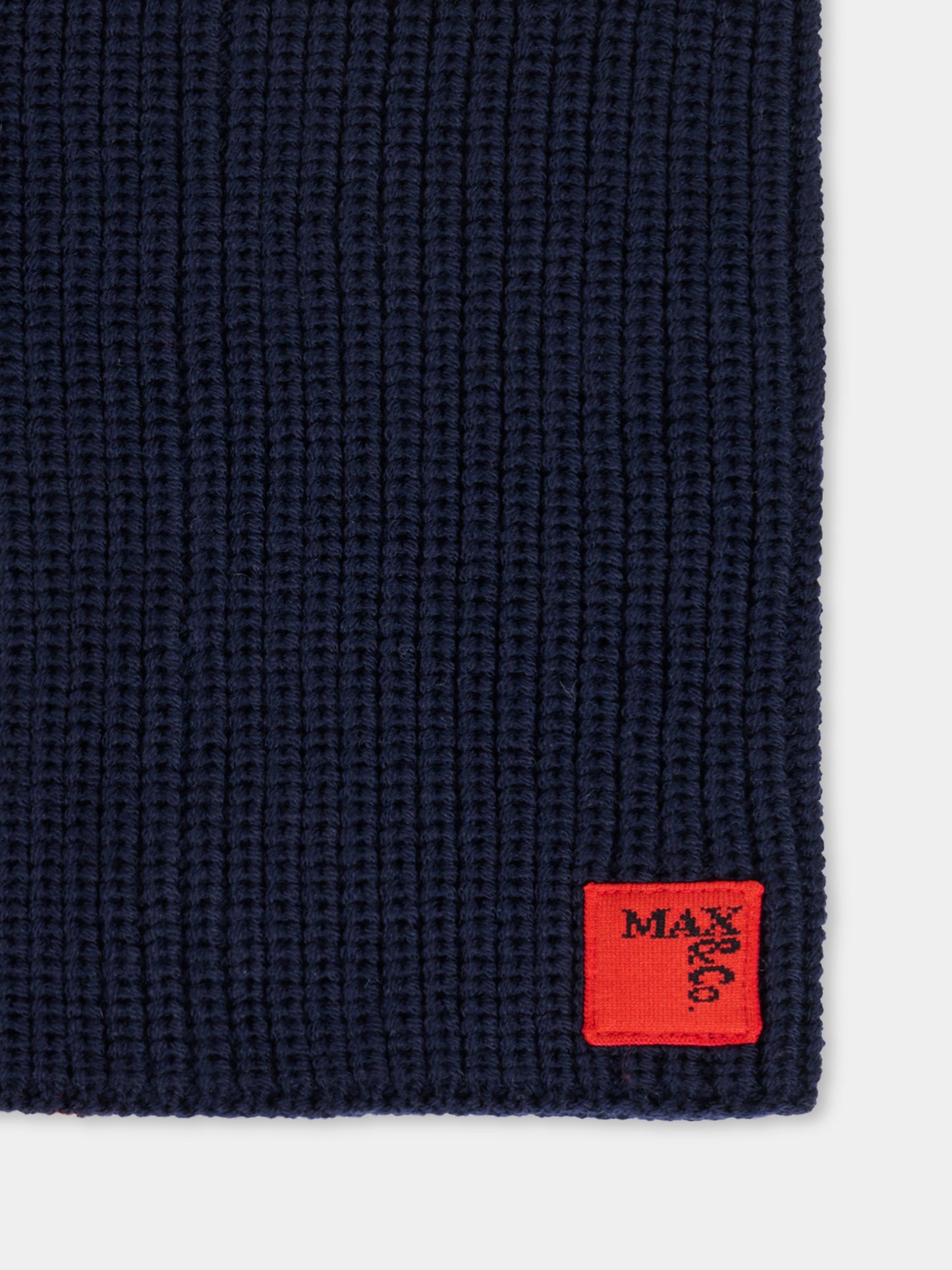 Sciarpa blu per bambina con logo,Max&co,MX0244-MX048-MX853