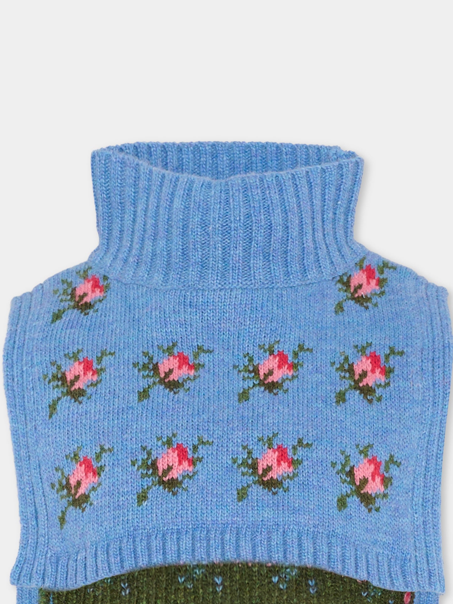 Sciarpa azzurra per bambina con rose,Konges Sløjd,KS103714 ROSIE SHADES