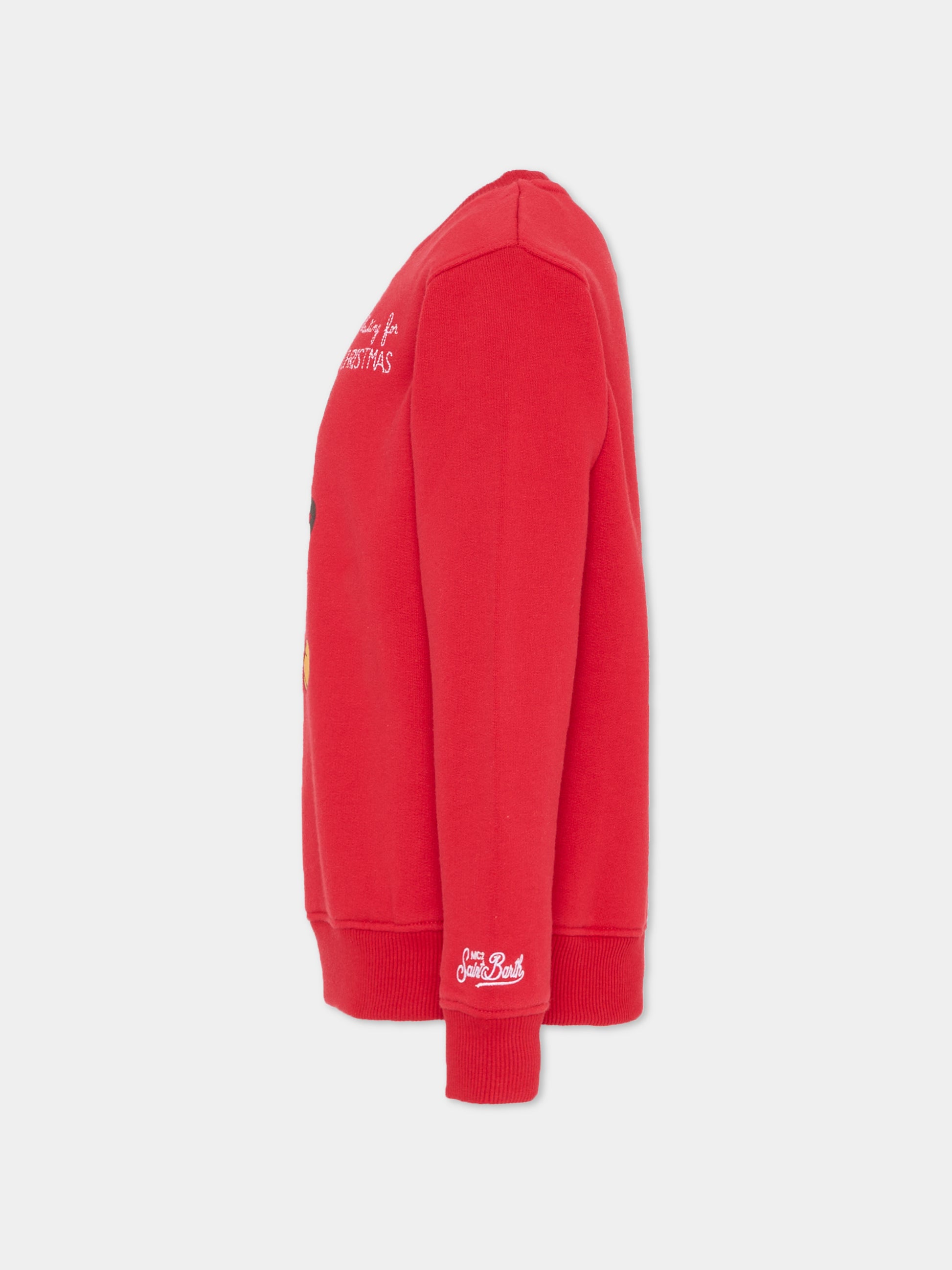 Felpa rossa per bambino con Topolino,Mc2 Saint Barth,HUT0004 - 01736I