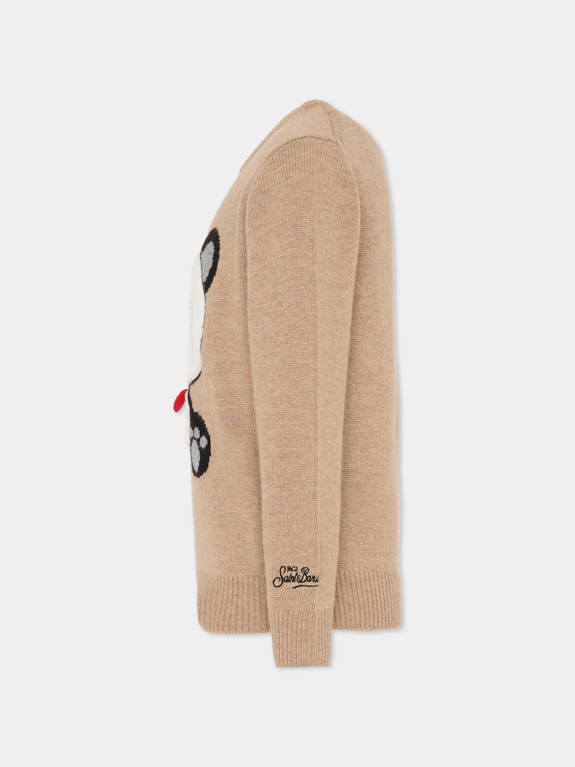 Maglione marrone per bambini con panda,Mc2 Saint Barth,DOU0001 - 00078I