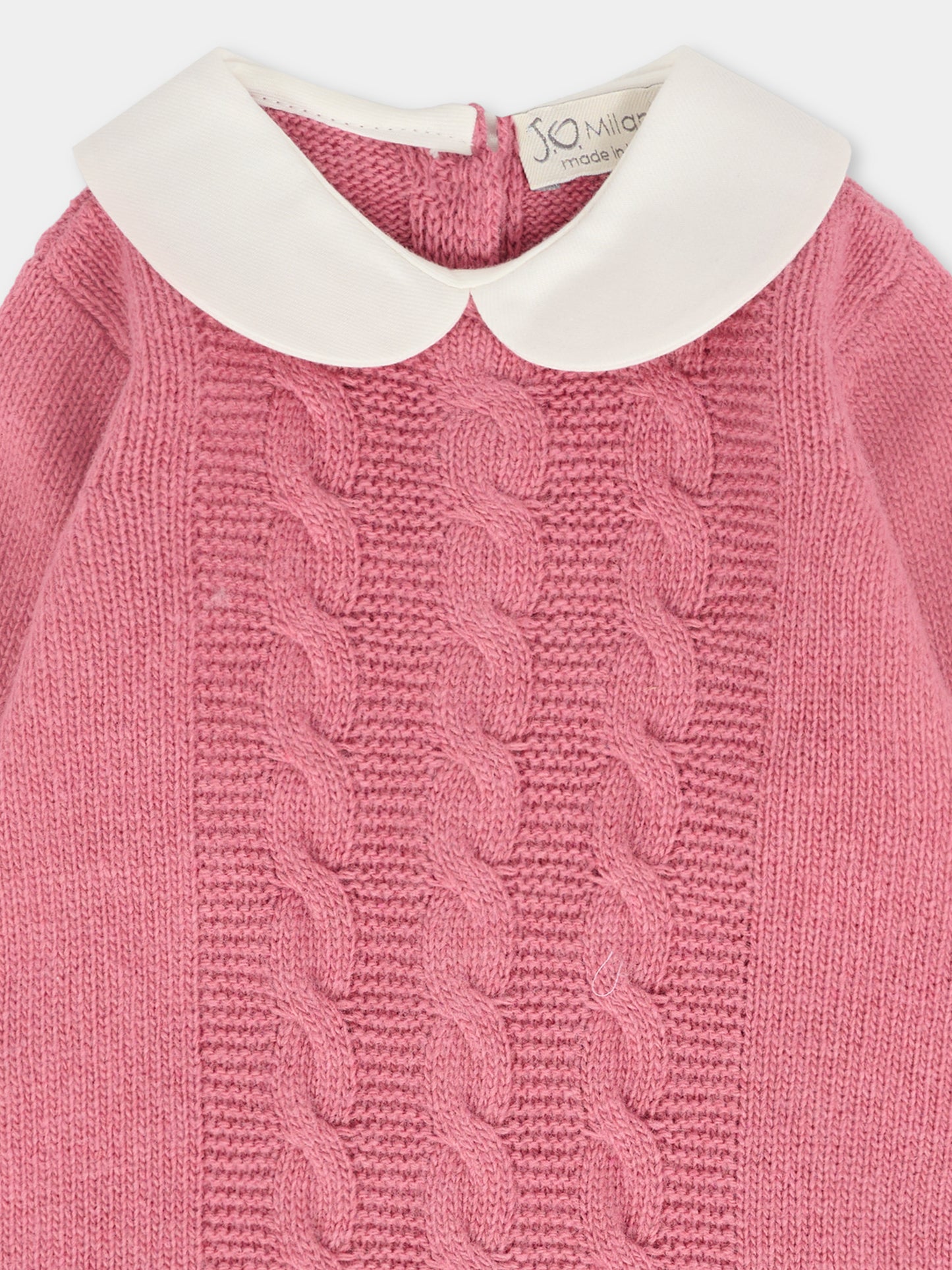 Tutina rosa per neonata con trecce,J.o. Milano,561A2 ROSA ANTICO