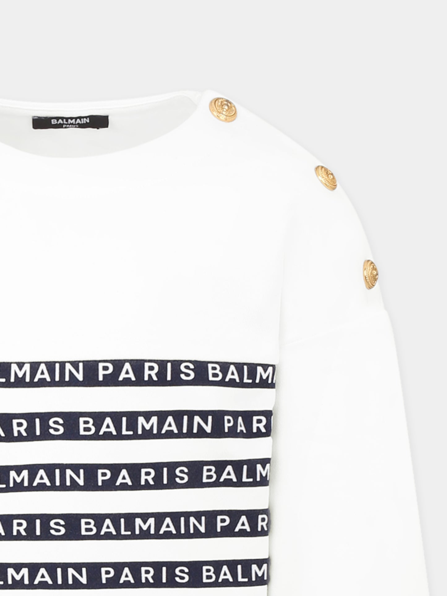 Completo bianco per bambina con logo,Balmain Kids,BU3B20 Z1909 100BL