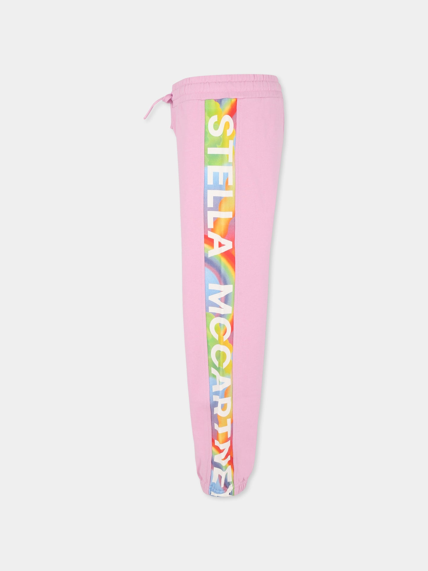 Pantaloni rosa per bambina con logo,Stella Mccartney Kids,TU6A80 Z0499 50G