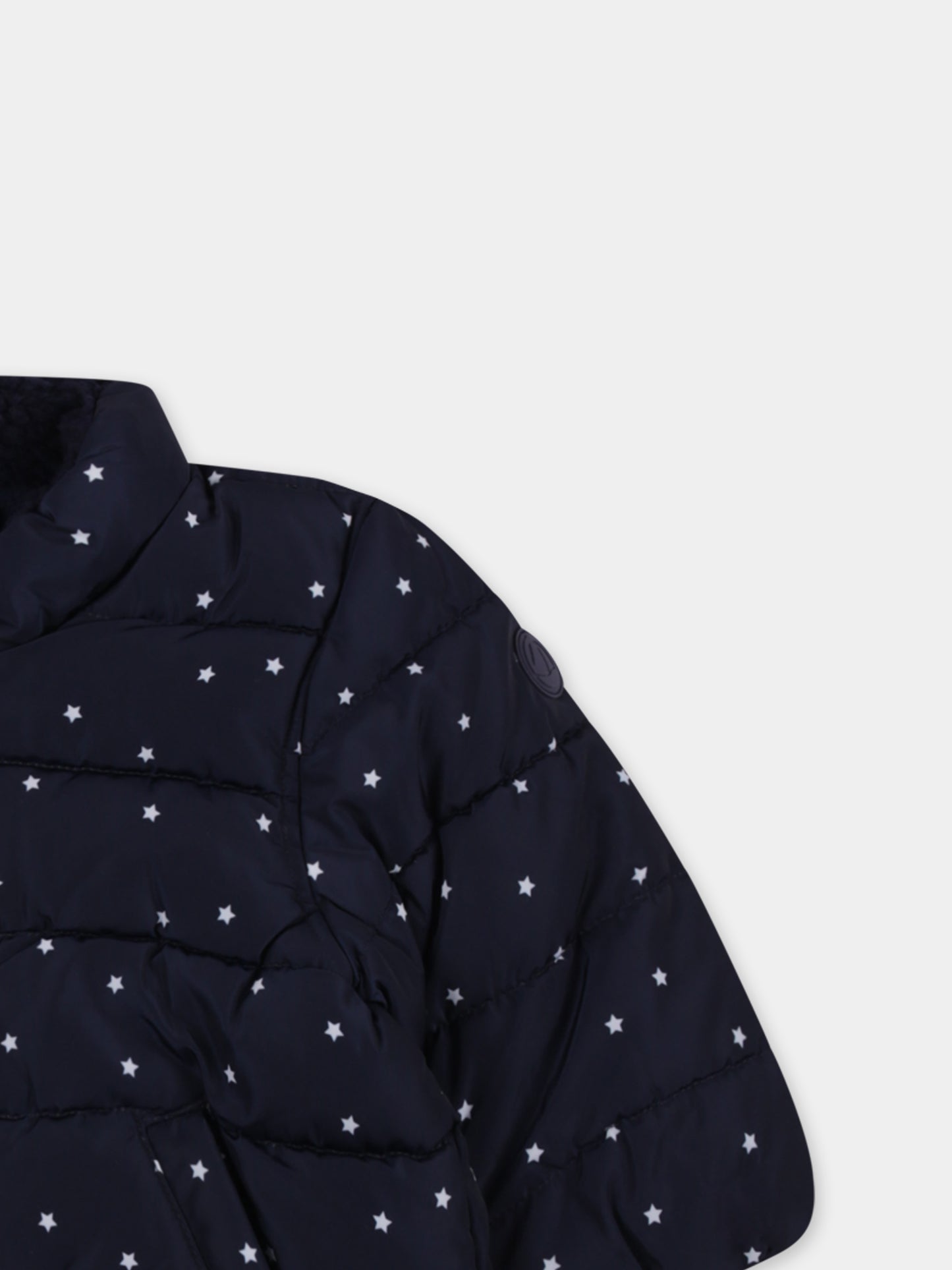 Piumino blu per neonati con stelle all over,Petit Bateau,A0B45 01
