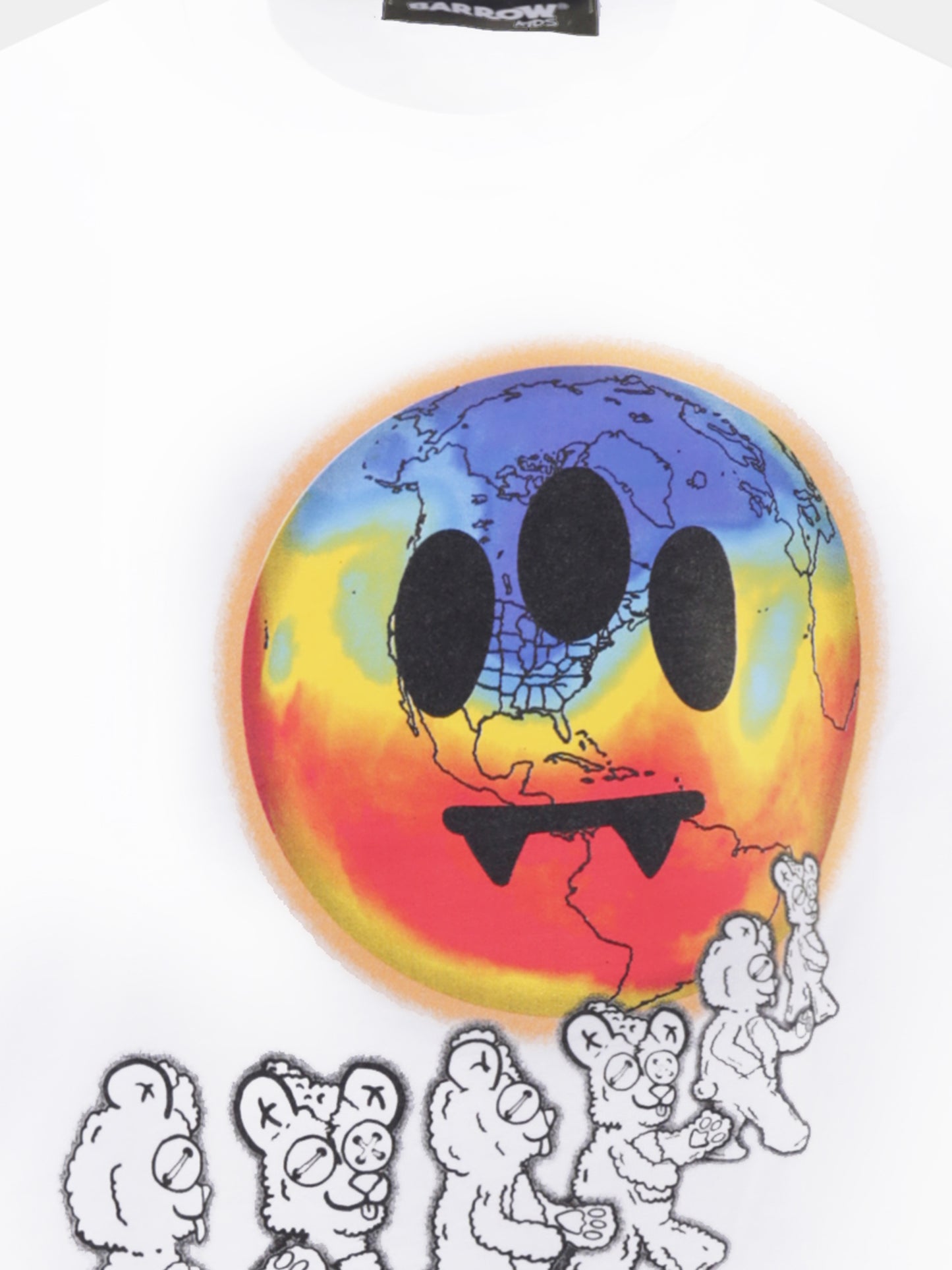 White t-shirt for kids with smiley