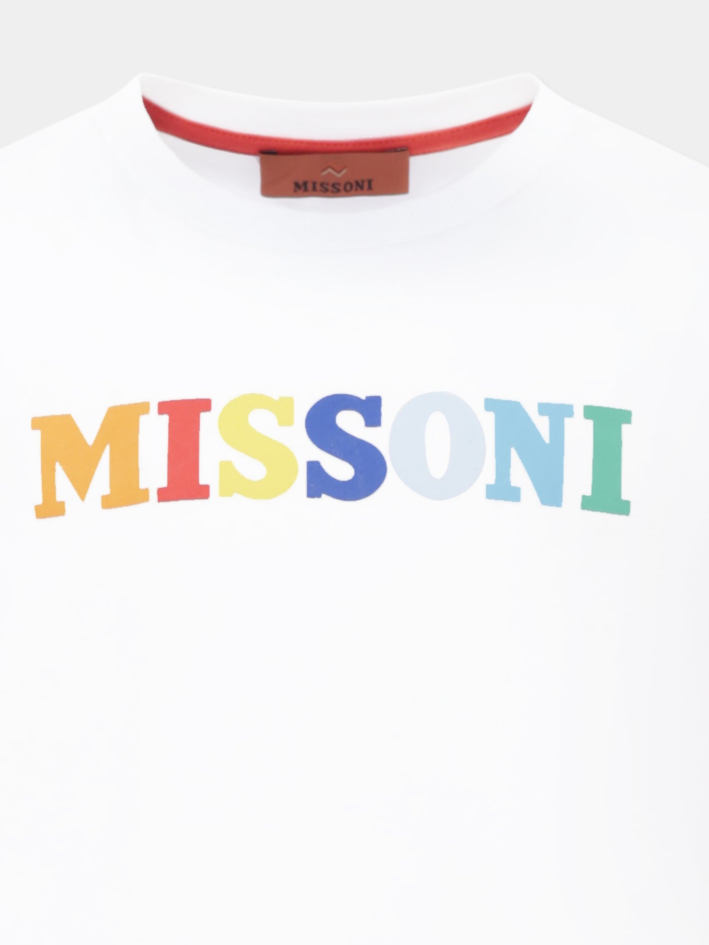 T-shirt bianca per bambini con logo,Missoni,MW8P41 Z0082 100