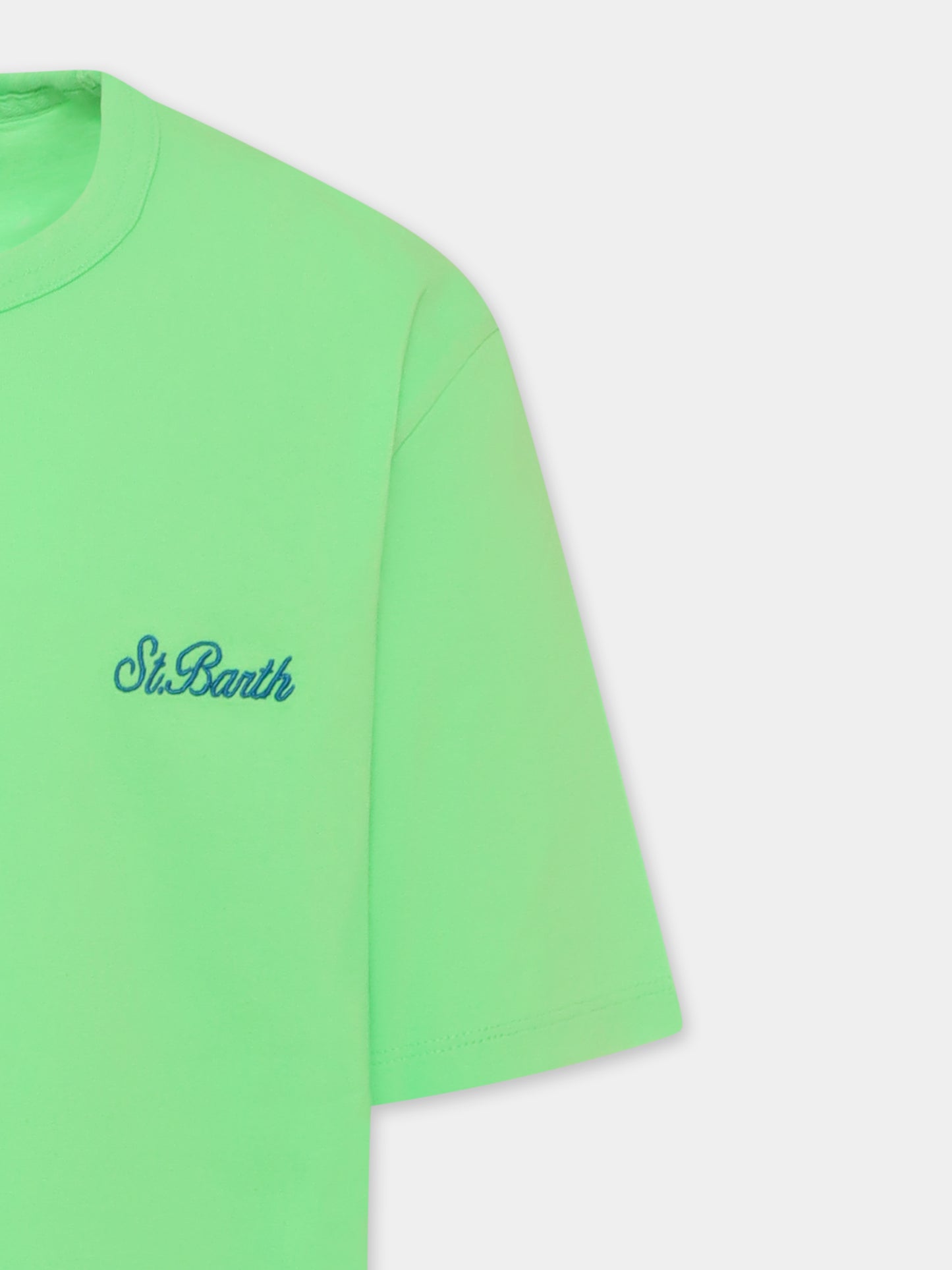 T-shirt verde per bambino con logo,Mc2 Saint Barth,DOV0002 00357D